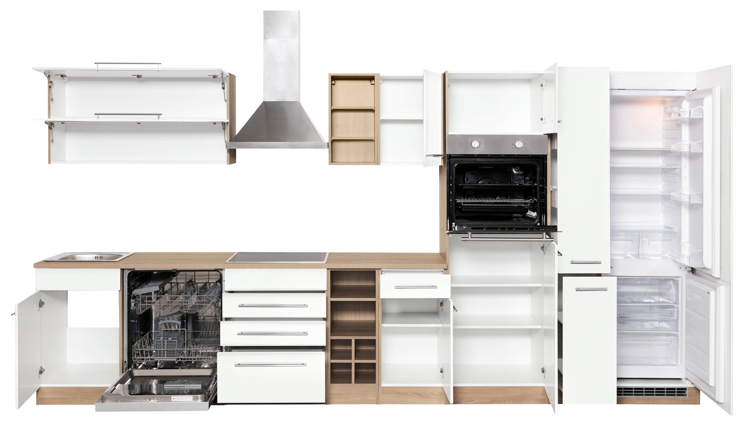 KOCHSTATION Küchenzeile »KS-Eton«, mit E-Geräten, Breite 390 cm