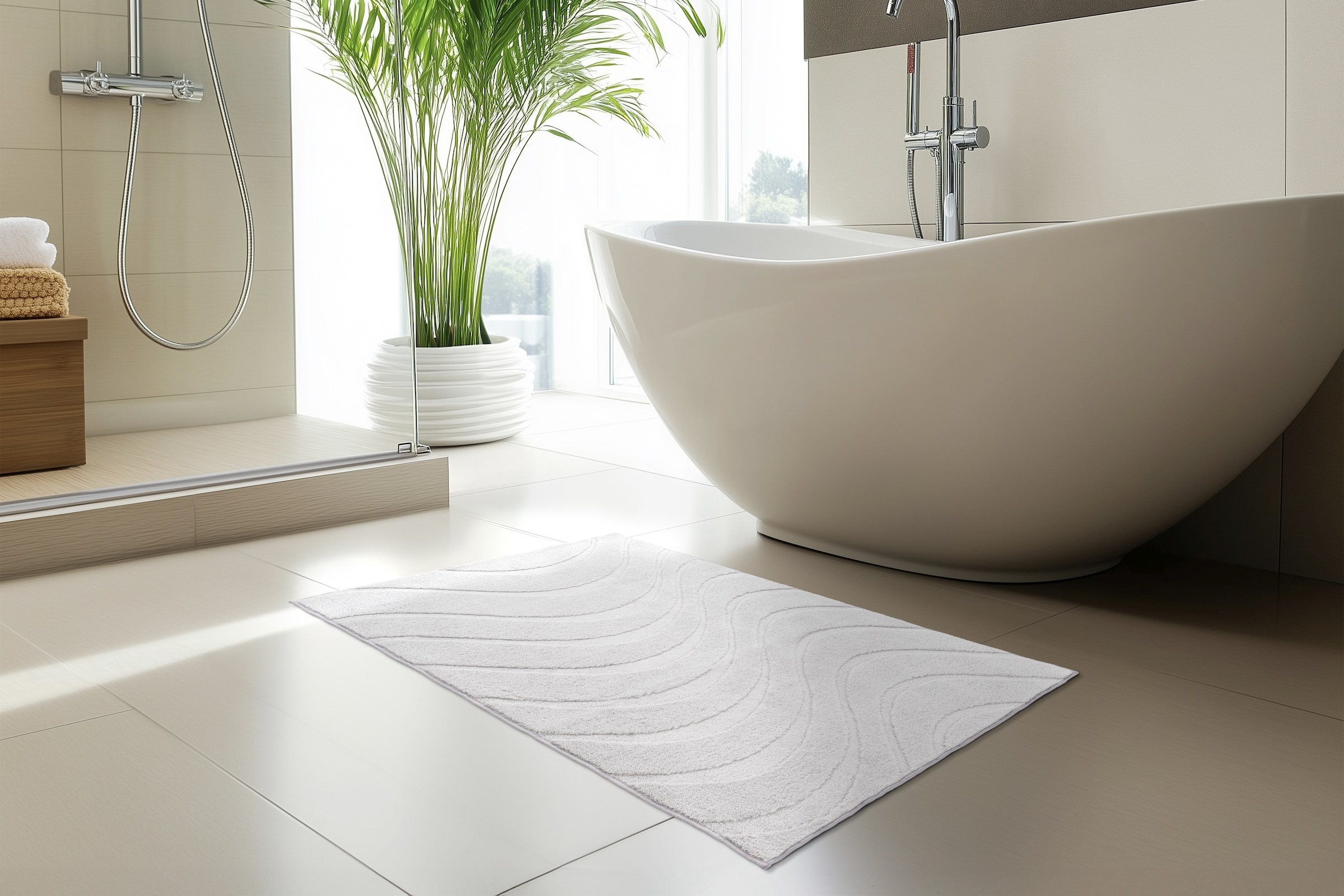 Badematte KAYOOMsilber, Polyester, Badematten, "Badematte Ocean Touch 425", Kurzflor