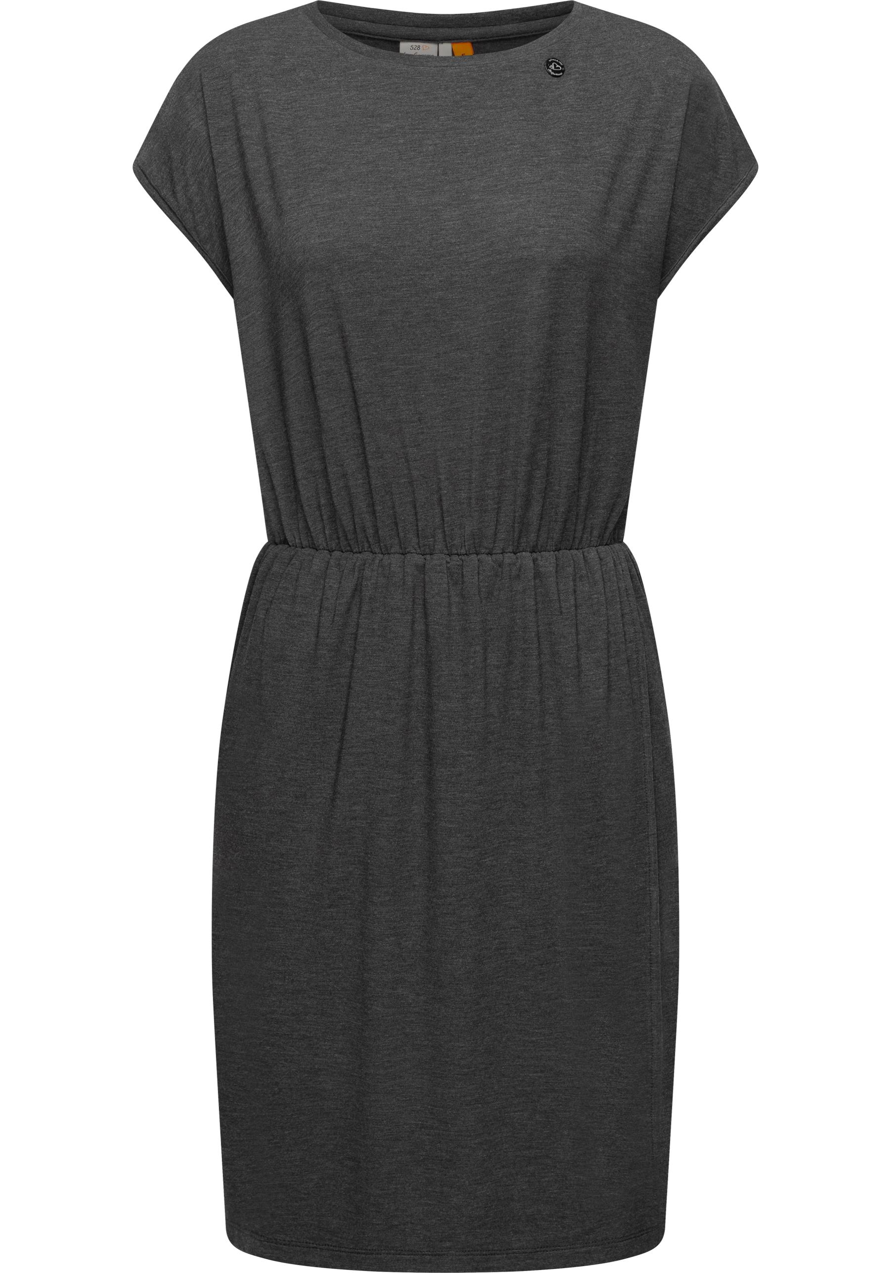 Ragwear Jerseykleid "Copr" Ohne Taschen Stylisches Shirtkleid mit Raffungen