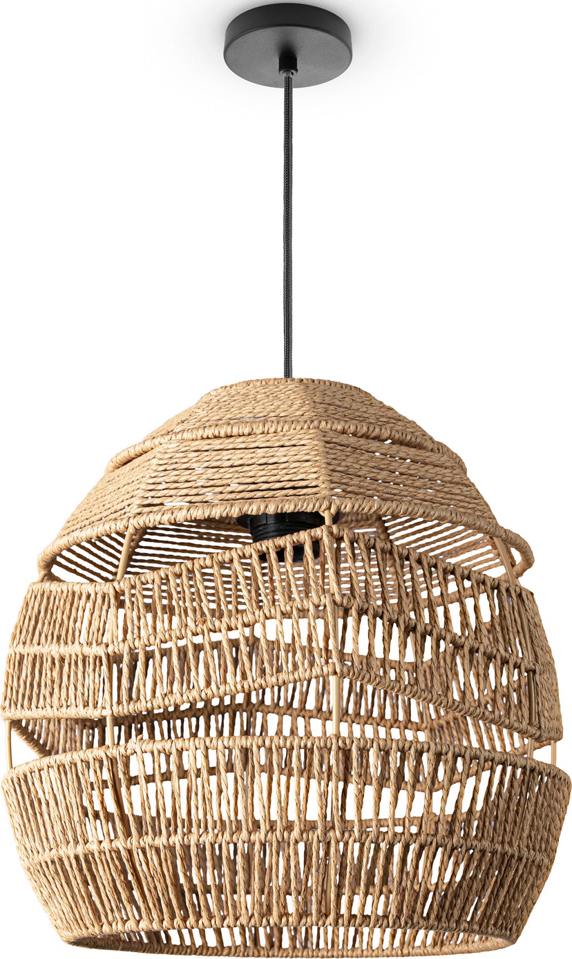 Paco Home Pendelleuchte »VILLA«, LED Pendelleuchte Esstisch Lampe Boho  Deckenlampe Papier E27 Natur | BAUR