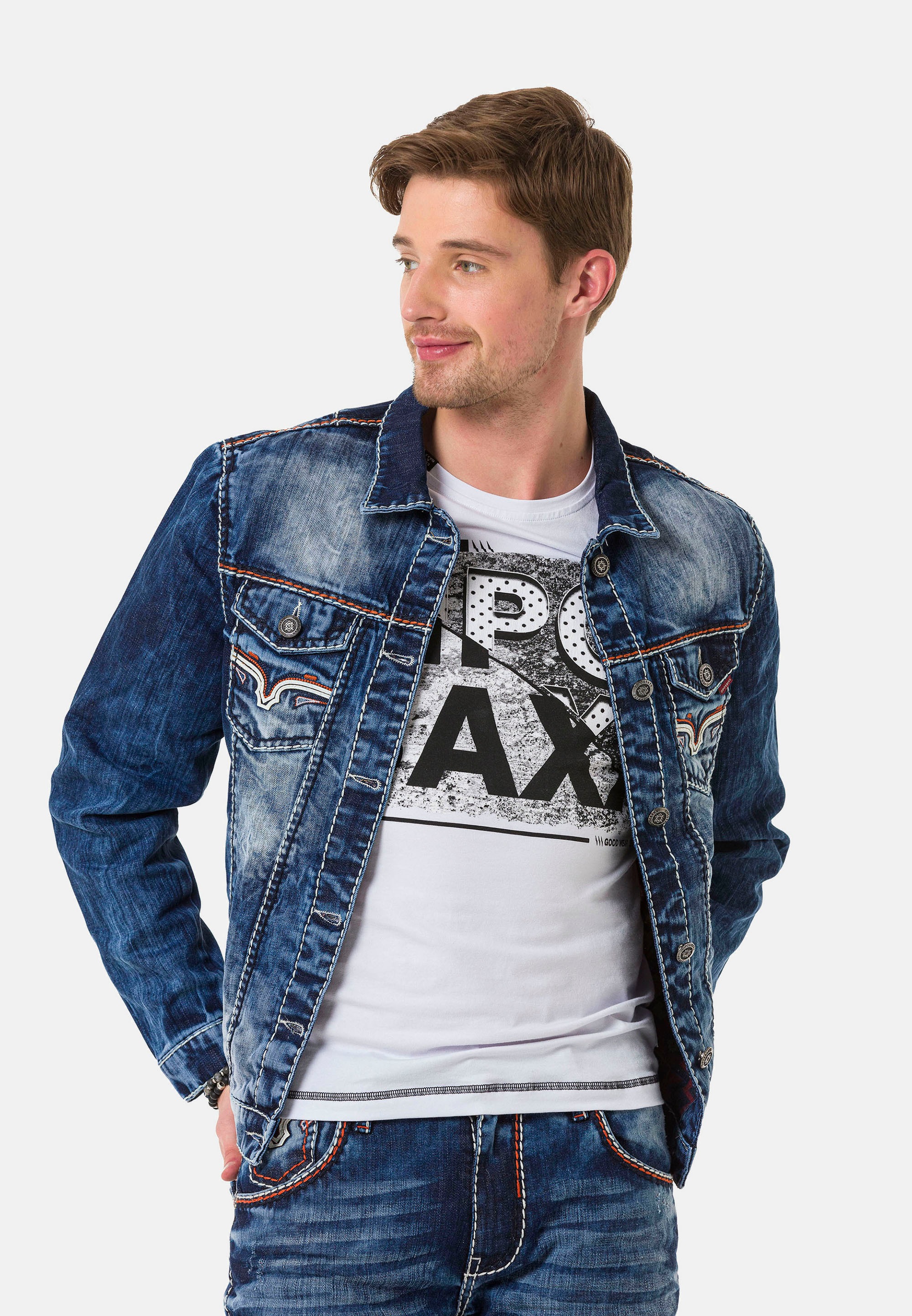 Lange Jeansjas Oversized Cipo & Baxx Jeansjack Dames - Oversized Lang Denim Jasje Voor Een Relaxte Look Casual Jeansjack Vrouwen