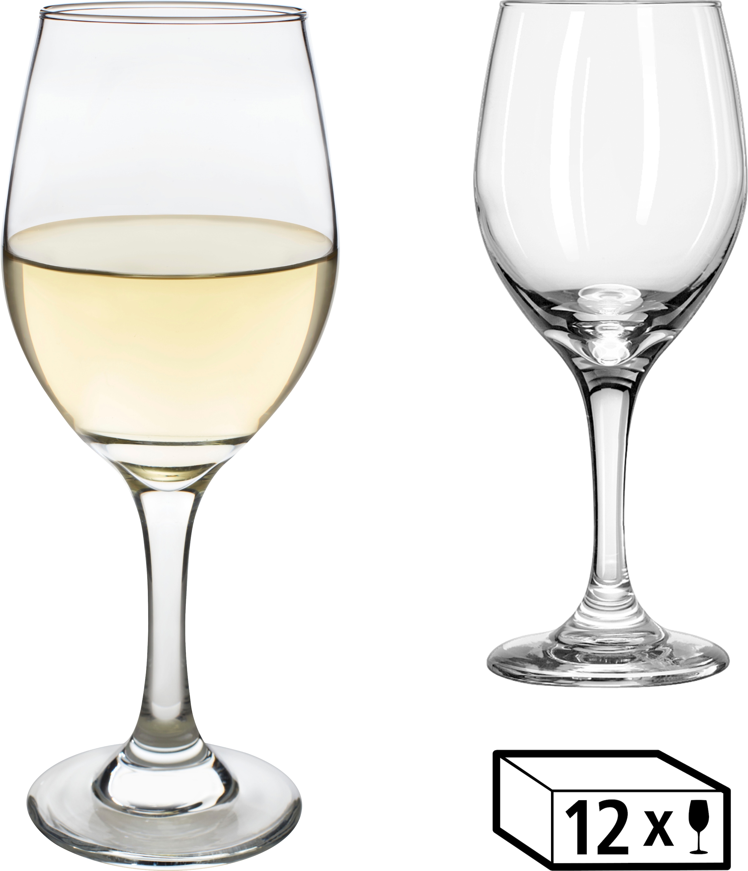 LIBBEY Gläser-Set »Goblet Glas -PERCEPTION-, 414 ml, Ø 8,5 cm, H: 21 cm, 12er Set«, (Set, 12 tlg.), hochwertig verarbeitet, im modernen Design