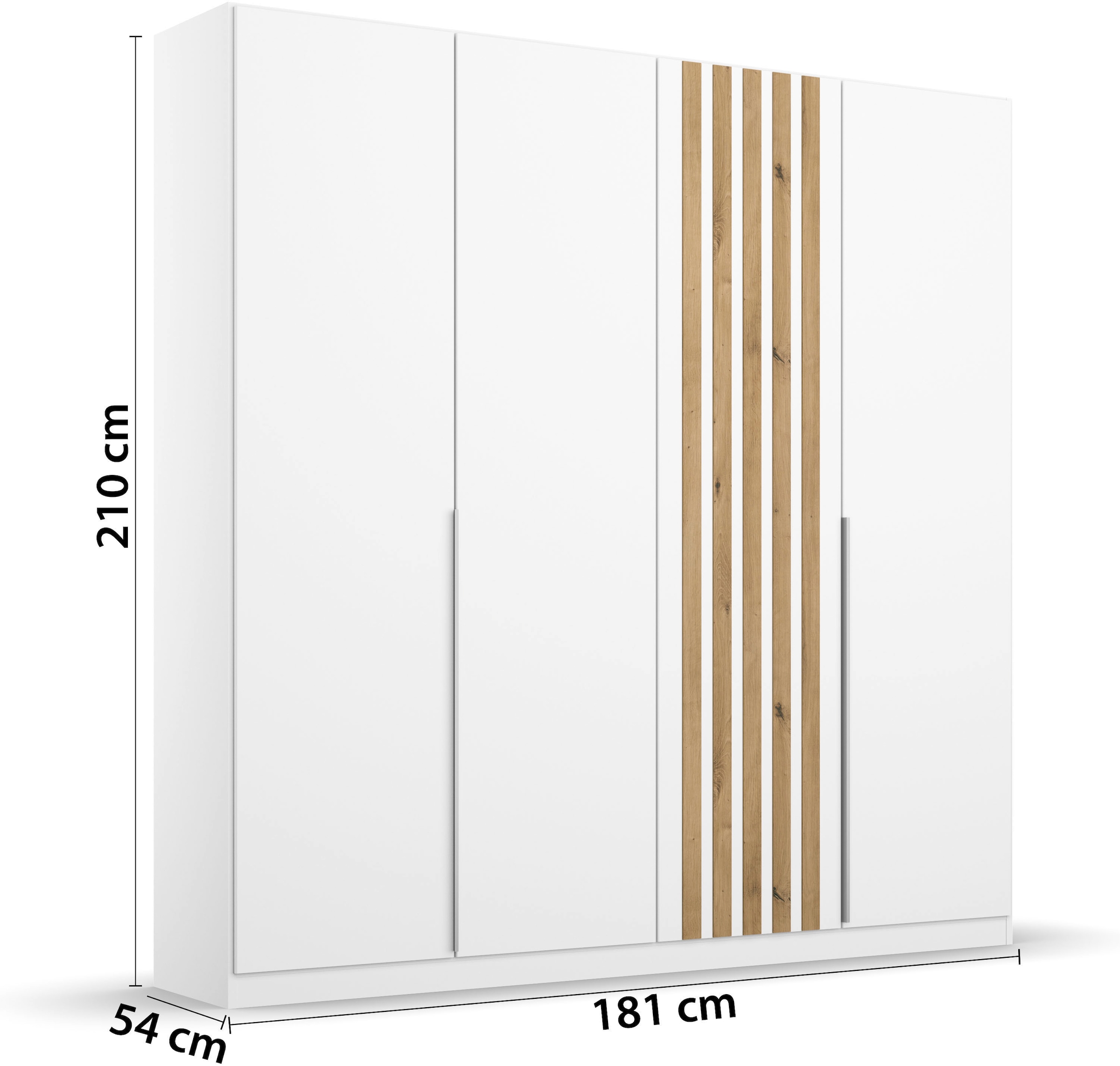 rauch Drehtürenschrank »Kleiderschrank Schrank Garderobe Breiten 181/226/271 cm LAMELLA« 3 verschiedene Ausstattungen BASIC/CLASSIC/PREMIUM (inkl. SOFT-CLOSE),  elegante Lamellen-Auflage in 3D Akustikpaneel Optik MADE IN GERMANY