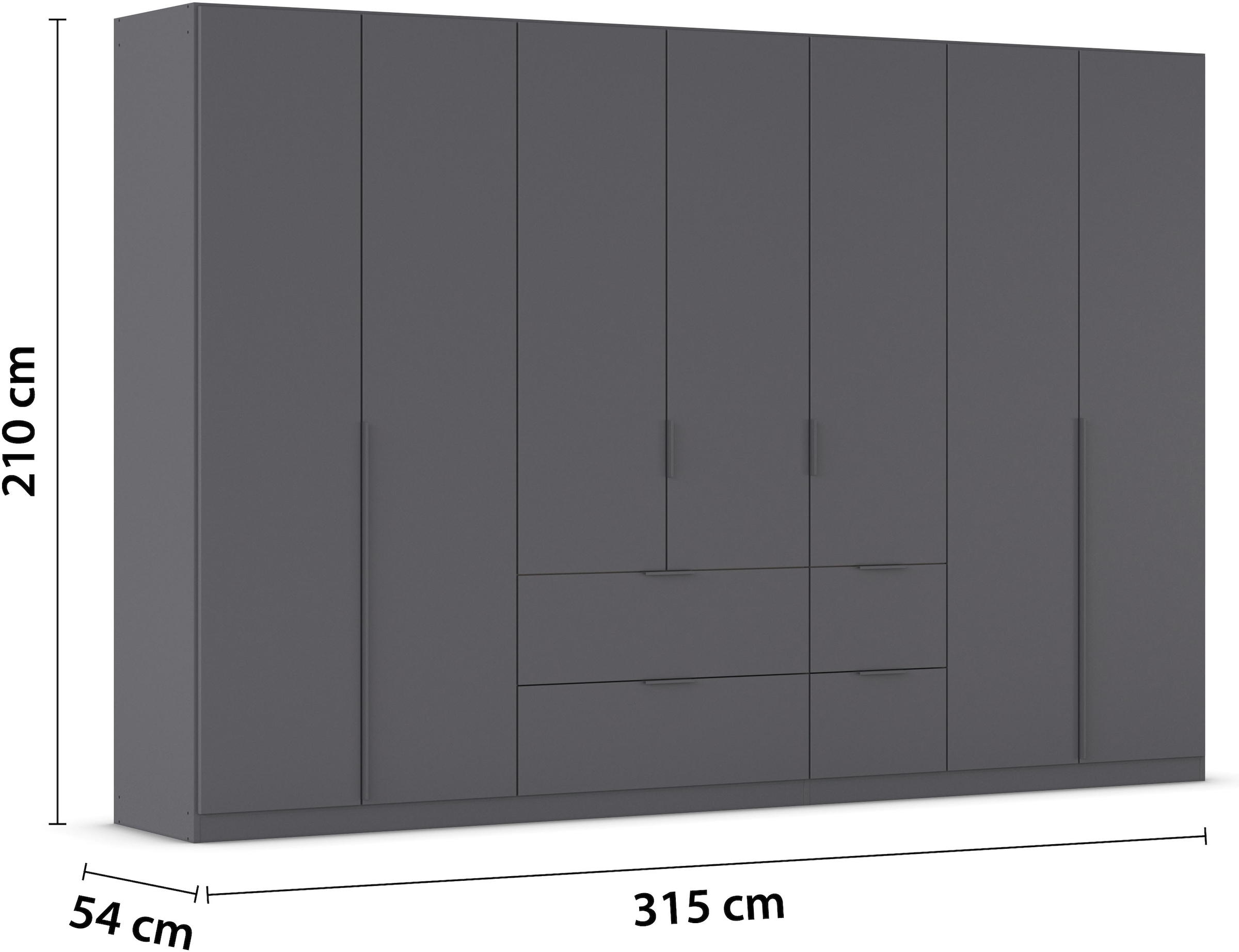 rauch Drehtürenschrank »Kleiderschrank Schrank Garderobe AGORDO mit Dekor- oder Hochglanzfront«, (in zwei Griff-Farben, Breiten 91-360 cm), mit Außenschubkästen, in 7 Breiten und 2 Höhen MADE IN GERMANY