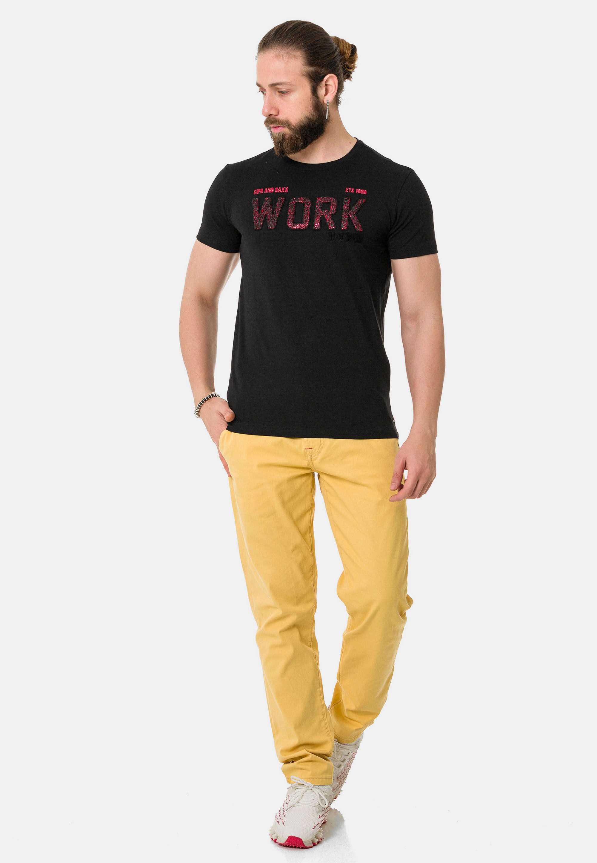 Cipo & Baxx T-Shirt »T-Shirt«, mit Rundhals-Ausschnitt