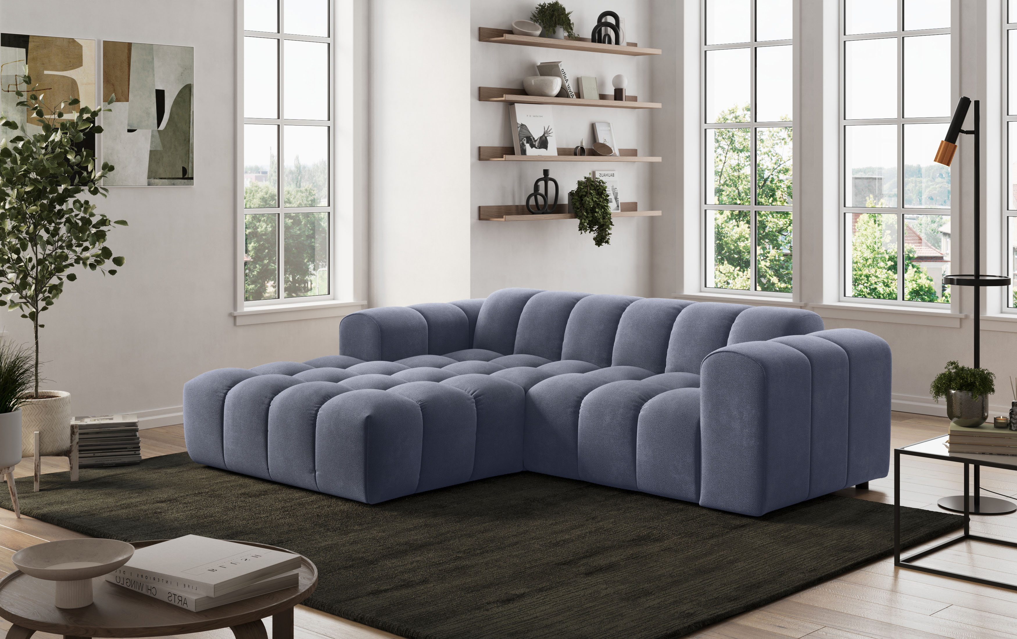 COTTA Ecksofa "Rocco L-Form, B: 248 cm, modernes Bubble-Sofa, großzügiger Sitzkomfort" Wohnlandschaft-Charakter, frei stellbar, modernes Design