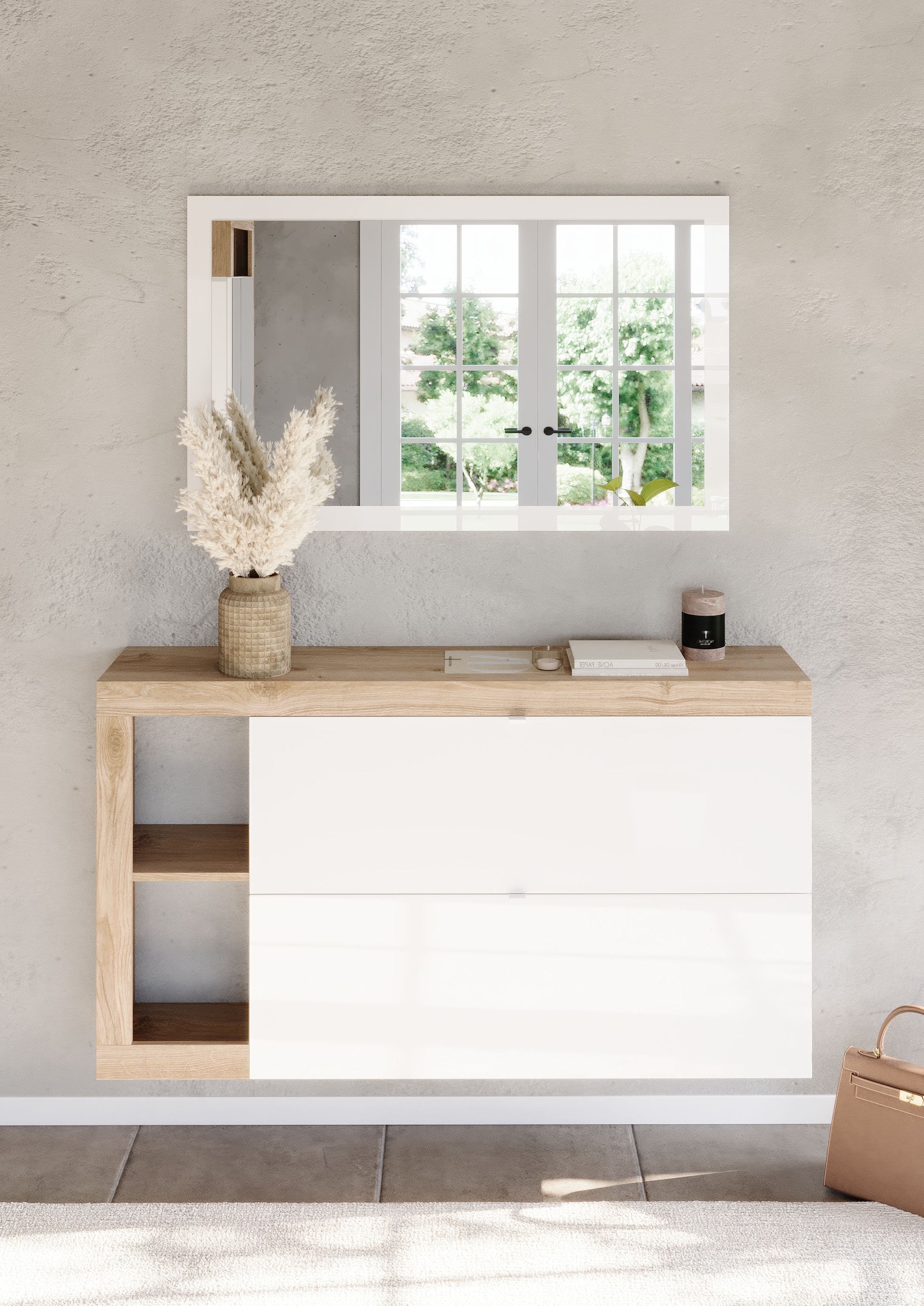 Home affaire Schuhschrank "Hamburg Breite 138 cm, Schuhkipper, 2 Klappen, h günstig online kaufen