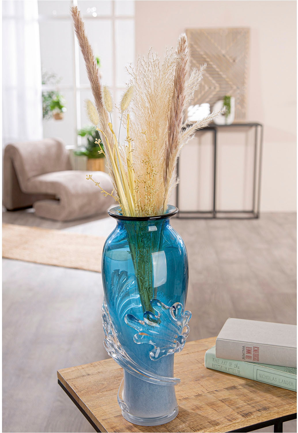 Casablanca by Gilde Tischvase "Vase Wave blau", (1 St.) günstig online kaufen