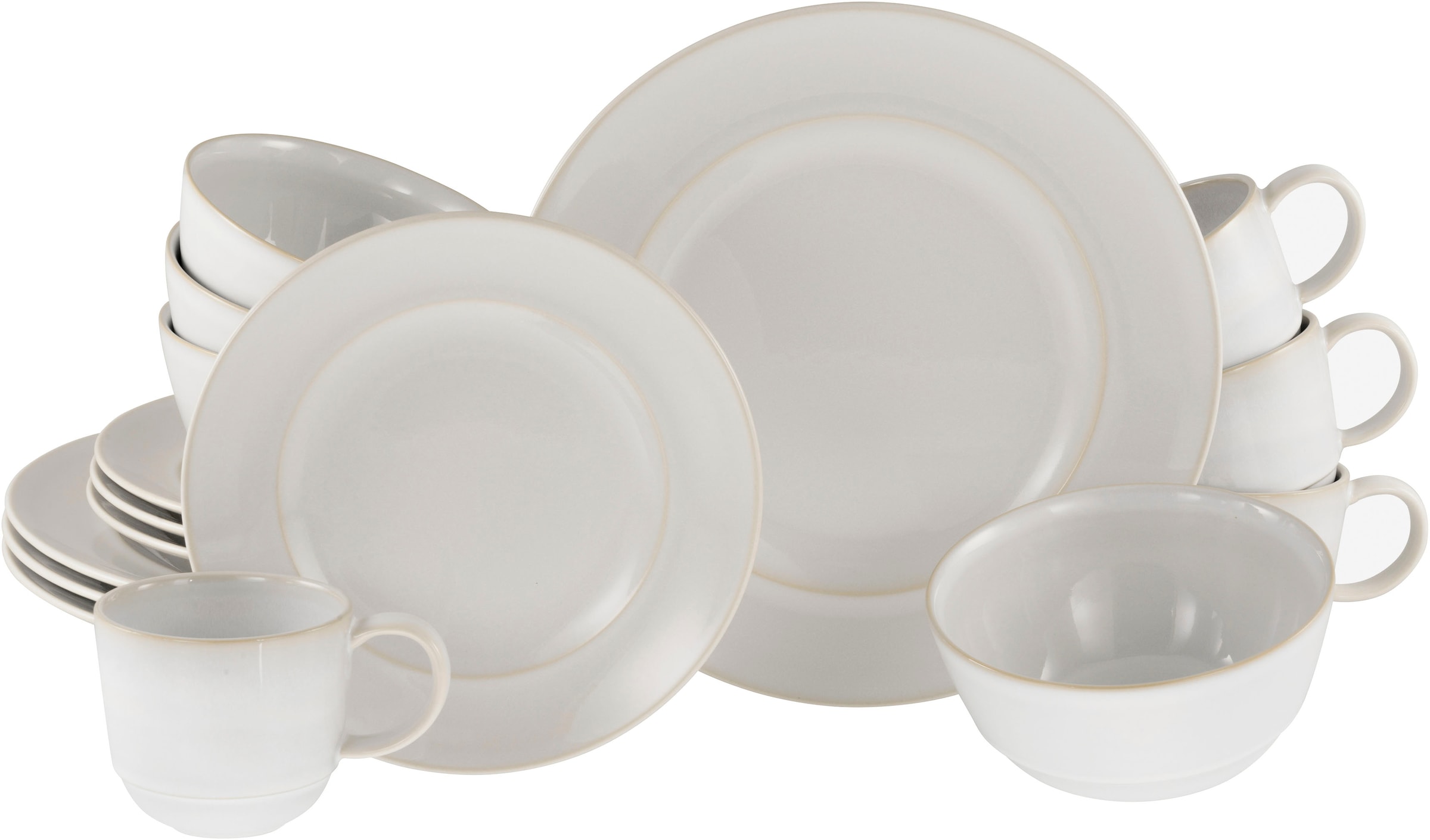 CreaTable Kombiservice "Geschirr-Set Antique", (Set, 16 tlg., Kaffeeservice und Tafelservice im Set, für 4 Personen), Se