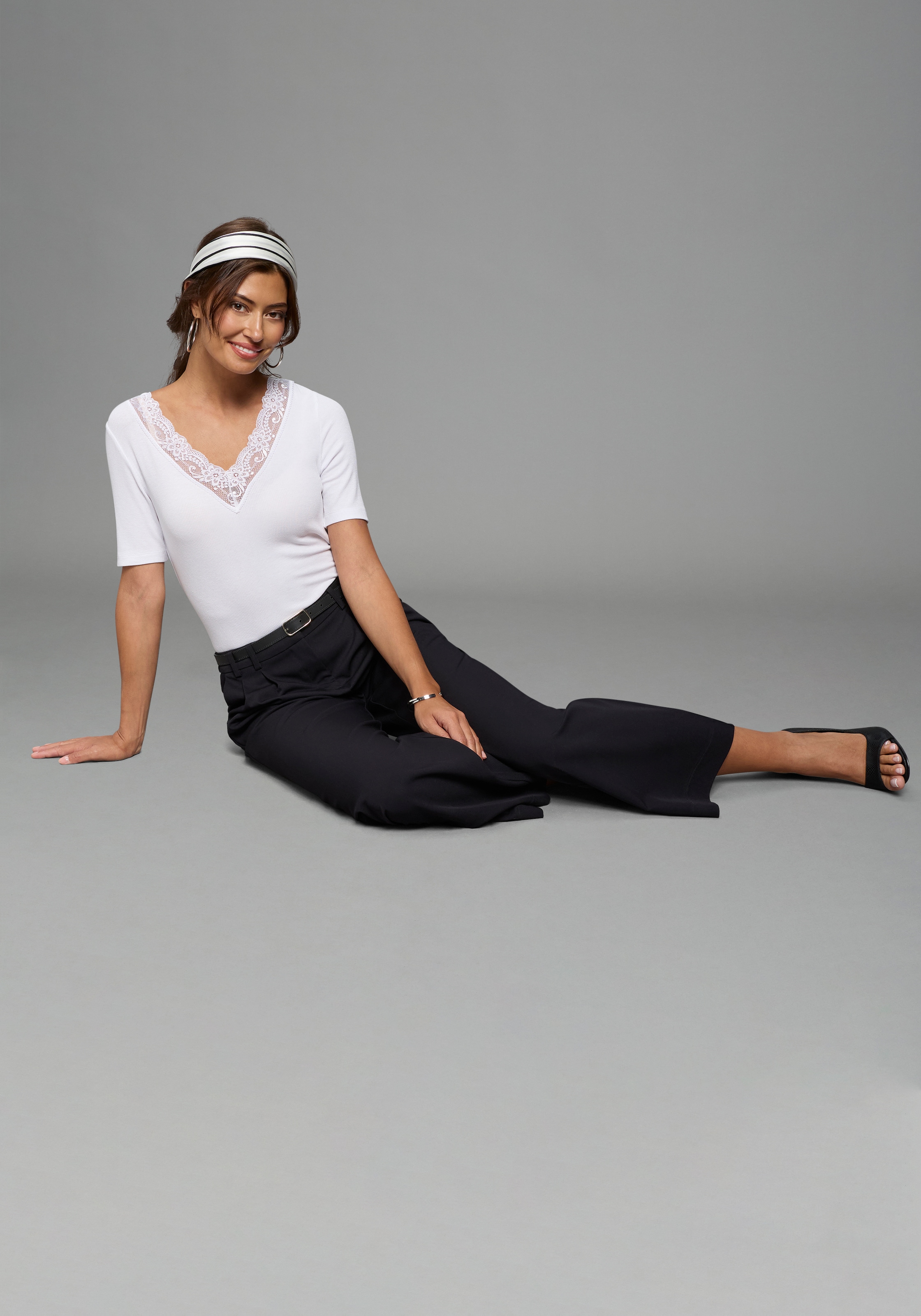 Laura Scott Bundfaltenhose  mit weitem Bein