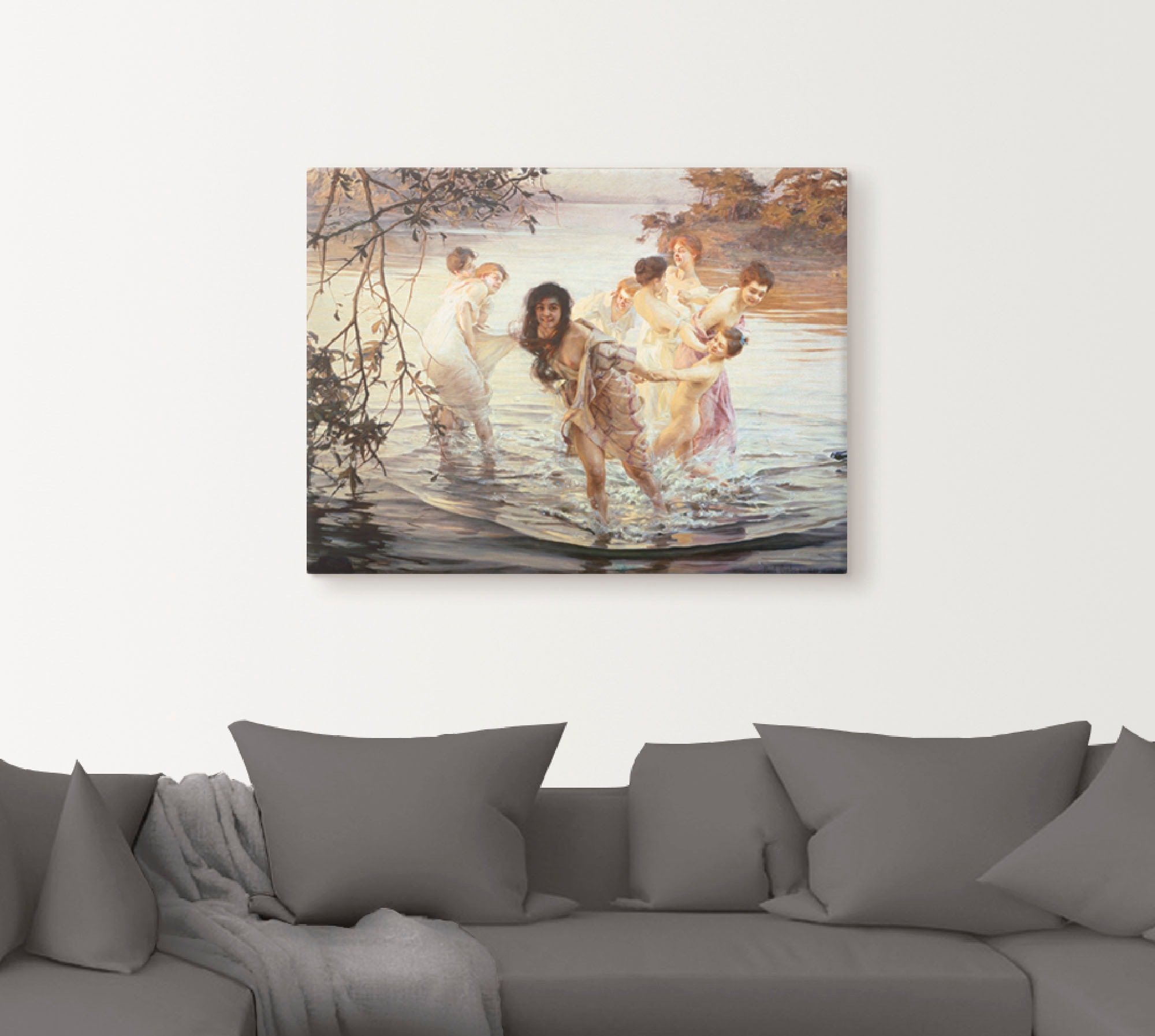 Artland Wandbild "Glückliches Spiel im Wasser. 1899" Gruppen & Familien 1 S günstig online kaufen