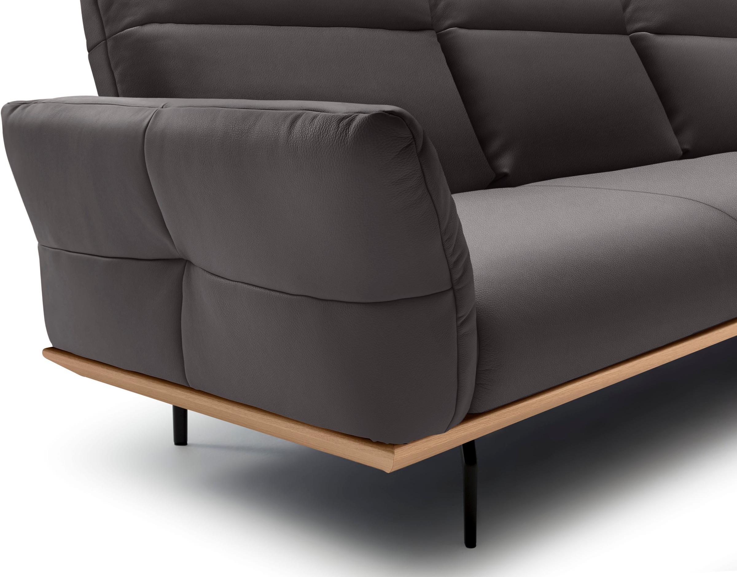 Creation BY ROLF BENZ Ecksofa »CR.460«, Sockel in Eiche, Alugussfüße in umbragrau, Breite 298 cm