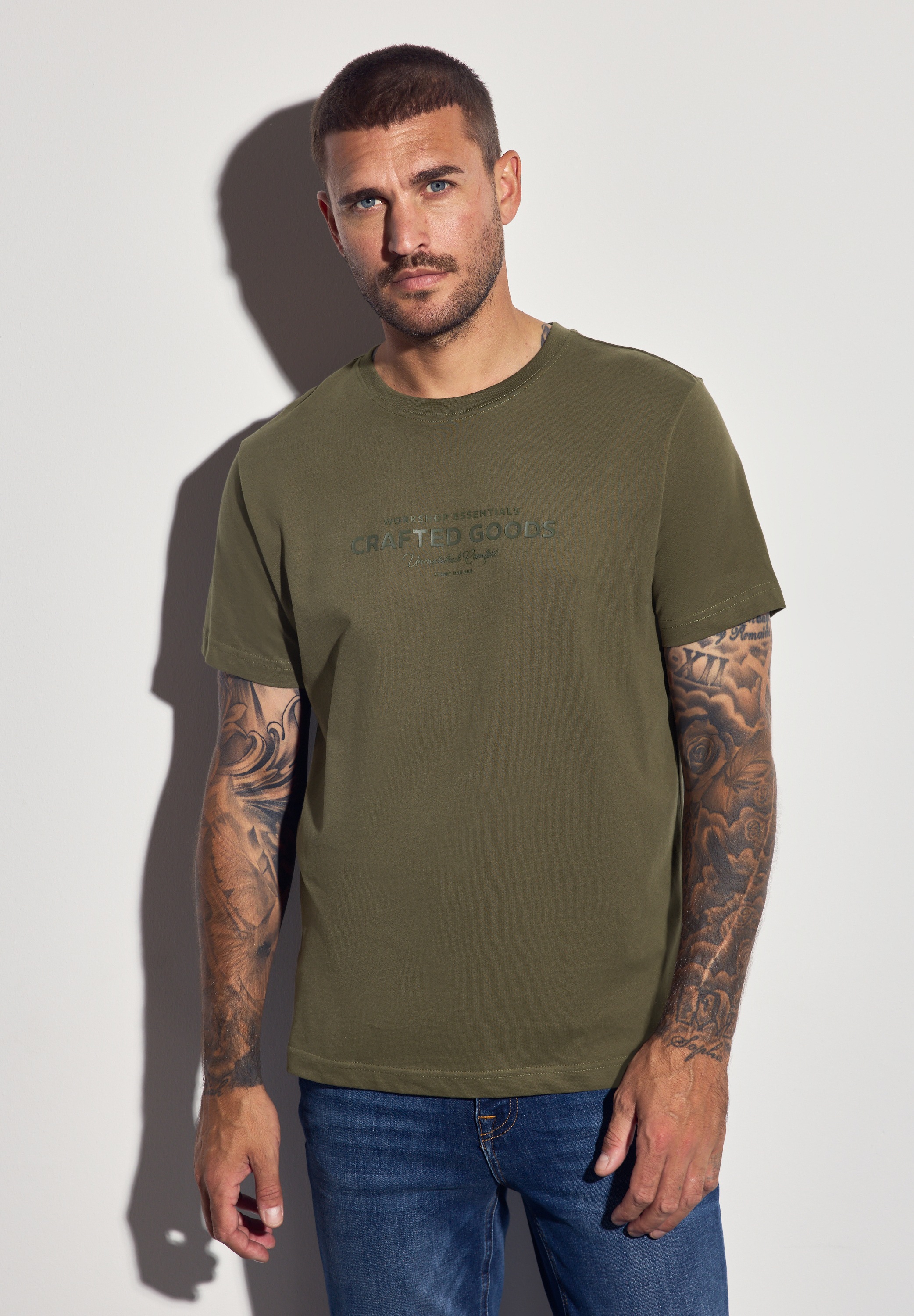 STREET ONE MEN T-Shirt, aus reiner Baumwolle günstig online kaufen