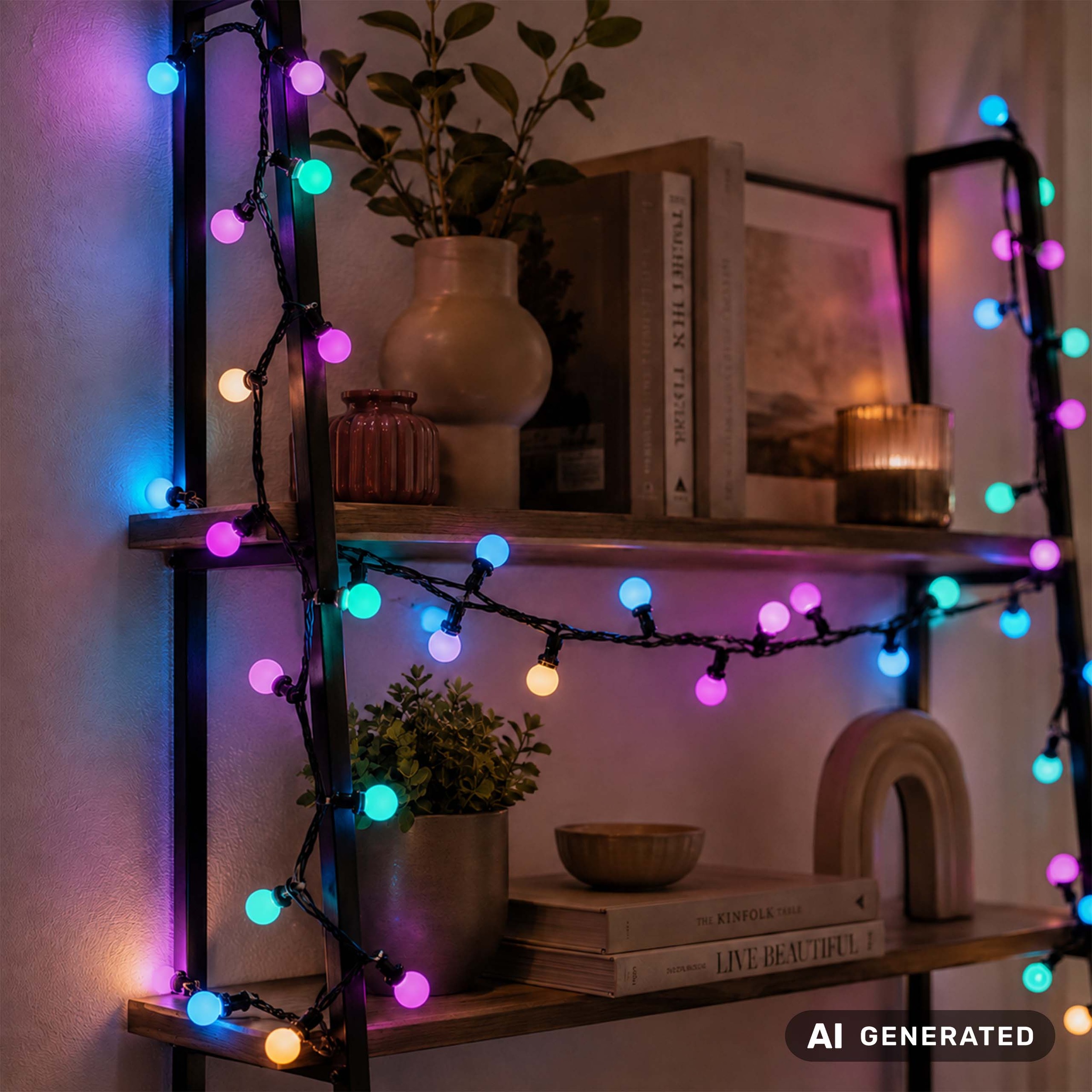 OTTO home LED-Lichterkette »Clusterlichterkette mit Kugel LEDs, 3/6/2/18/24 m Länge, bunt, 11 Modi« warmweiß & bunt, Timer, Memory Funktion, IP44, Indoor, Outdoor, Garten