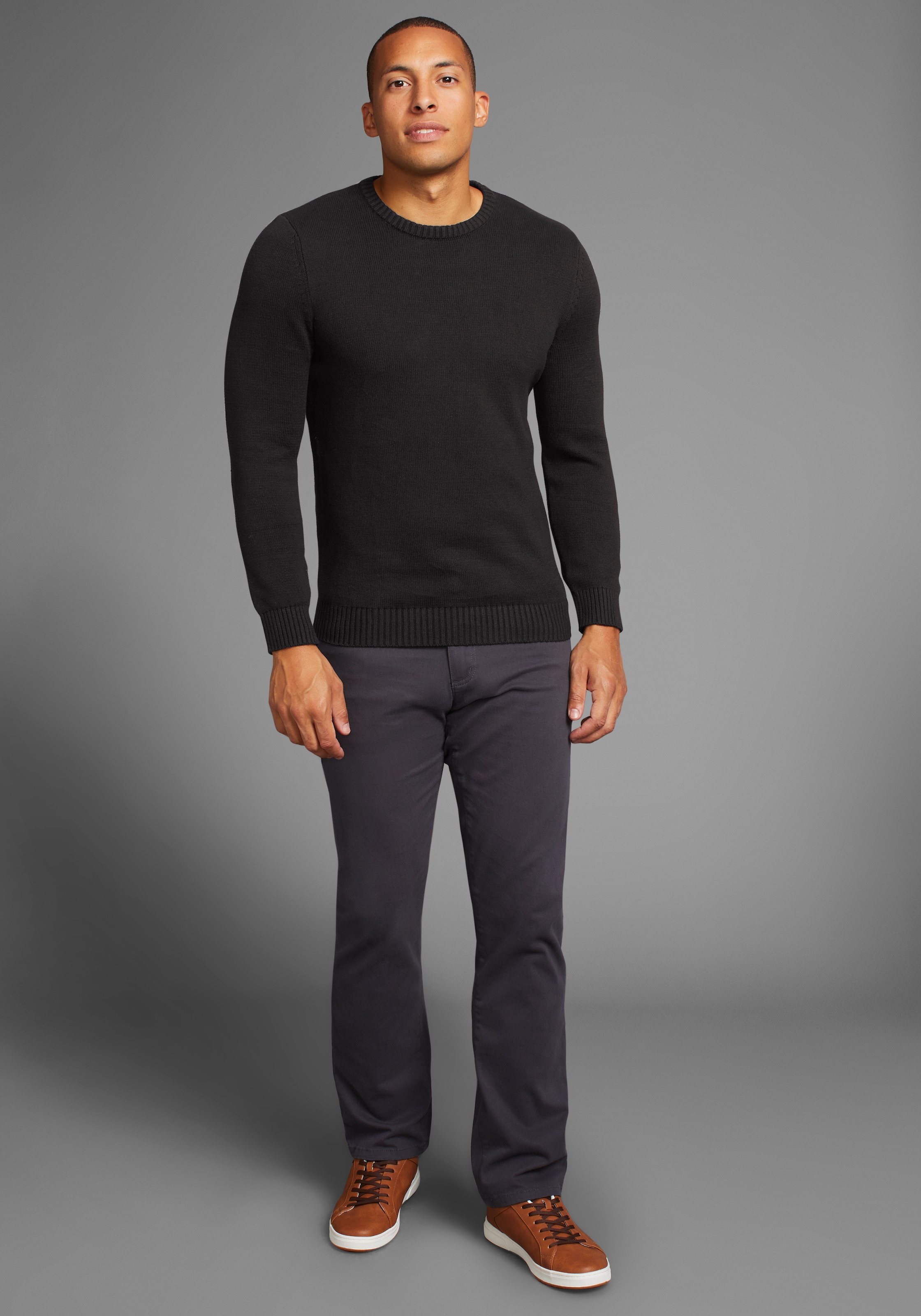 Man's World Rundhalspullover »CIRCULAR COLLECTION-GOTS zertifiziert«, Rippstrick