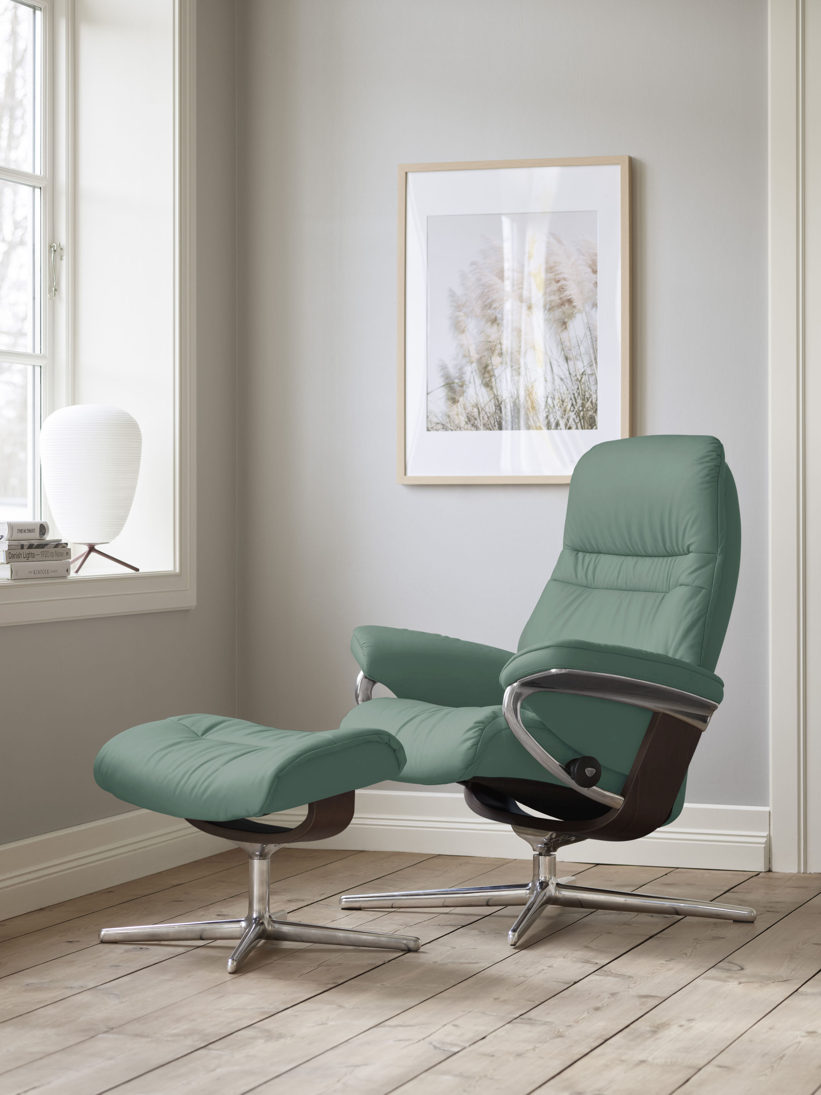 Stressless Relaxsessel "Sunrise" mit Cross Base, Größe S, M & L, Holzakzent Braun