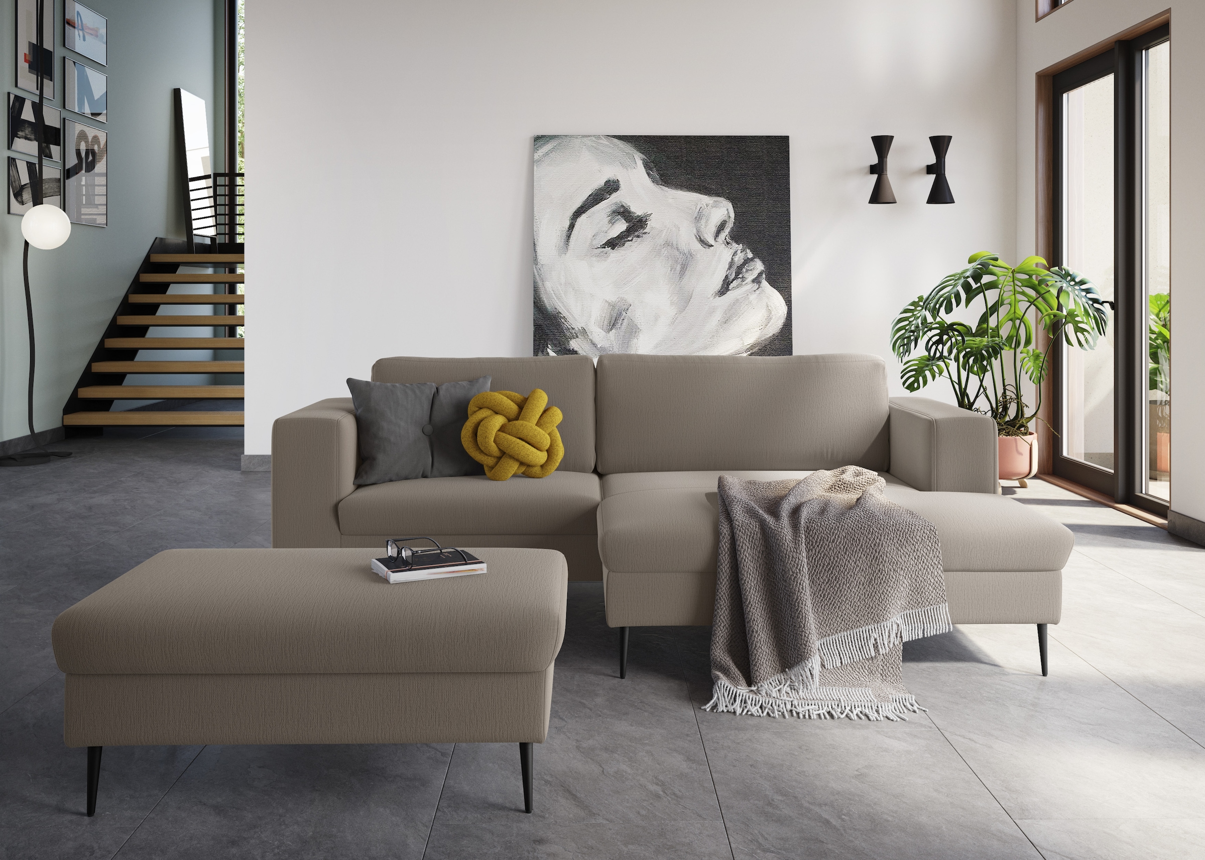 DOMO collection Sitzhocker »Modica«, passend zur Serie, auch in Cord