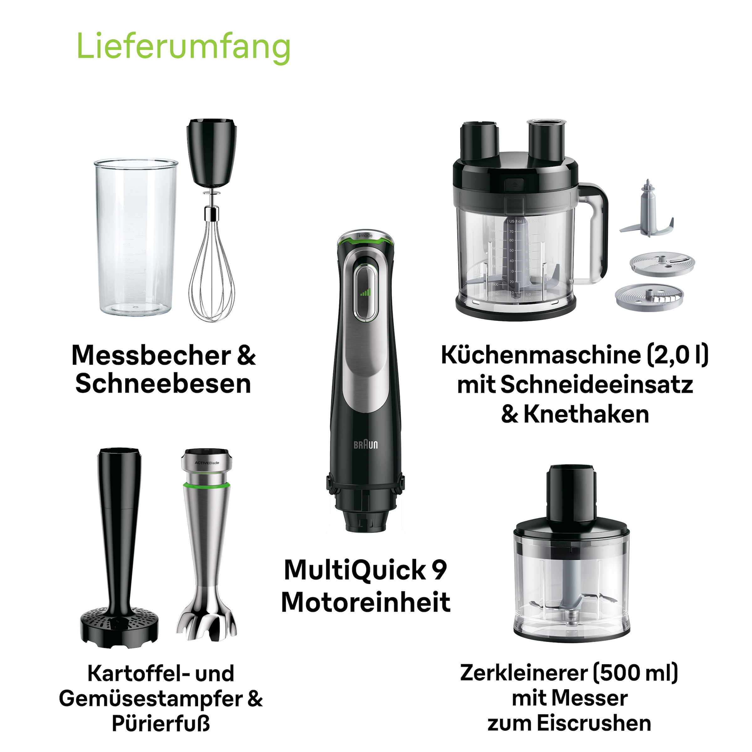 Braun Stabmixer »MultiQuick MQ 9187XLI«, 1200 W