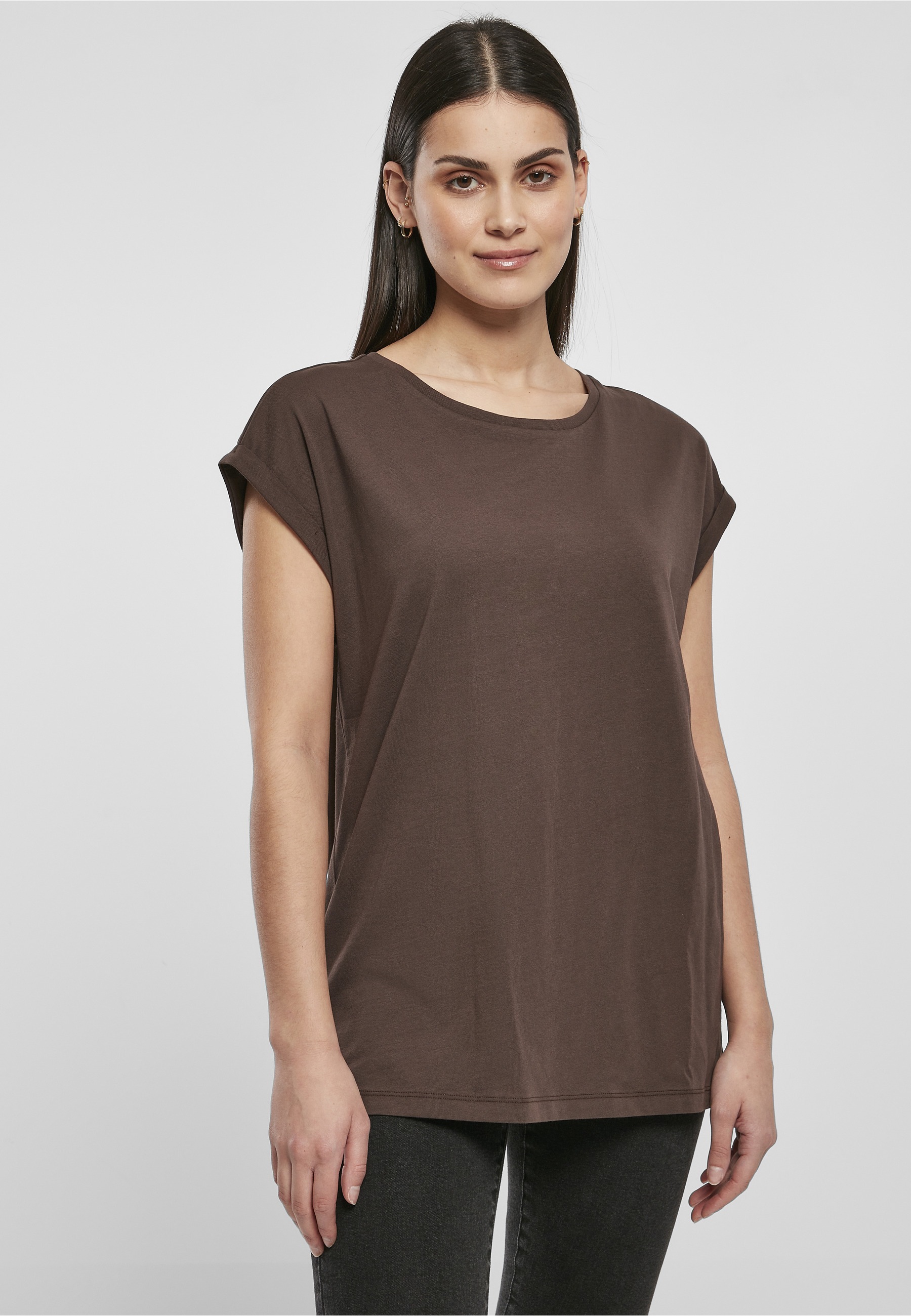 URBAN CLASSICS Kurzarmshirt »Urban Classics Damen Ladies Organic Extended Shoulder Tee« 1 Stk.