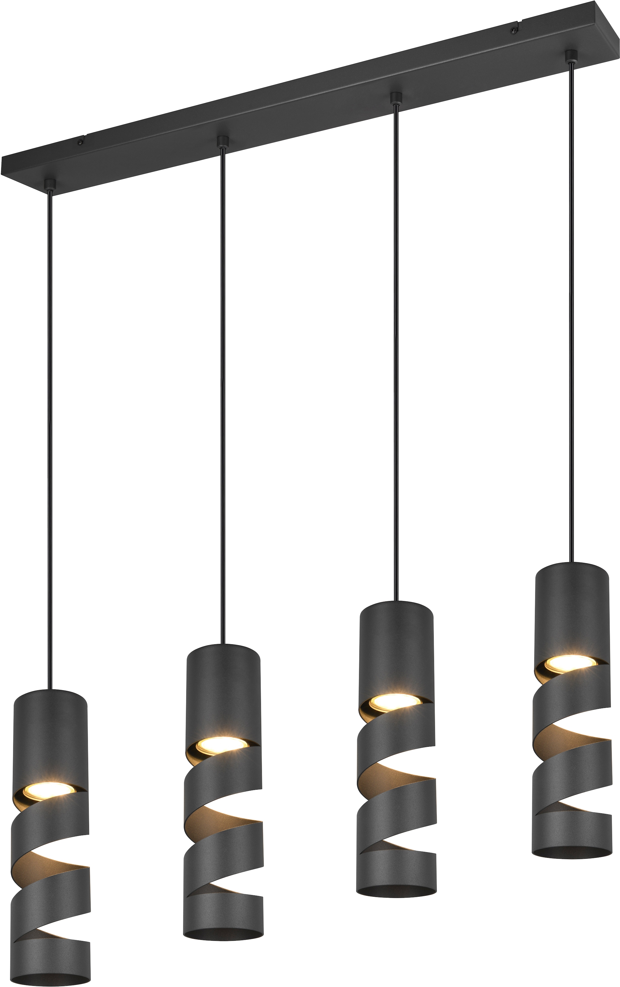 TRIO Leuchten Pendelleuchte »STREAM, Hängelampe mit Metallschirm, exkl GU10 max 10W« GU10 1 Stk. warmweiß - kaltweiß Höhe einstellbar max 150 cm, Moderne Hängeleuchte Wohnzimmer Büro