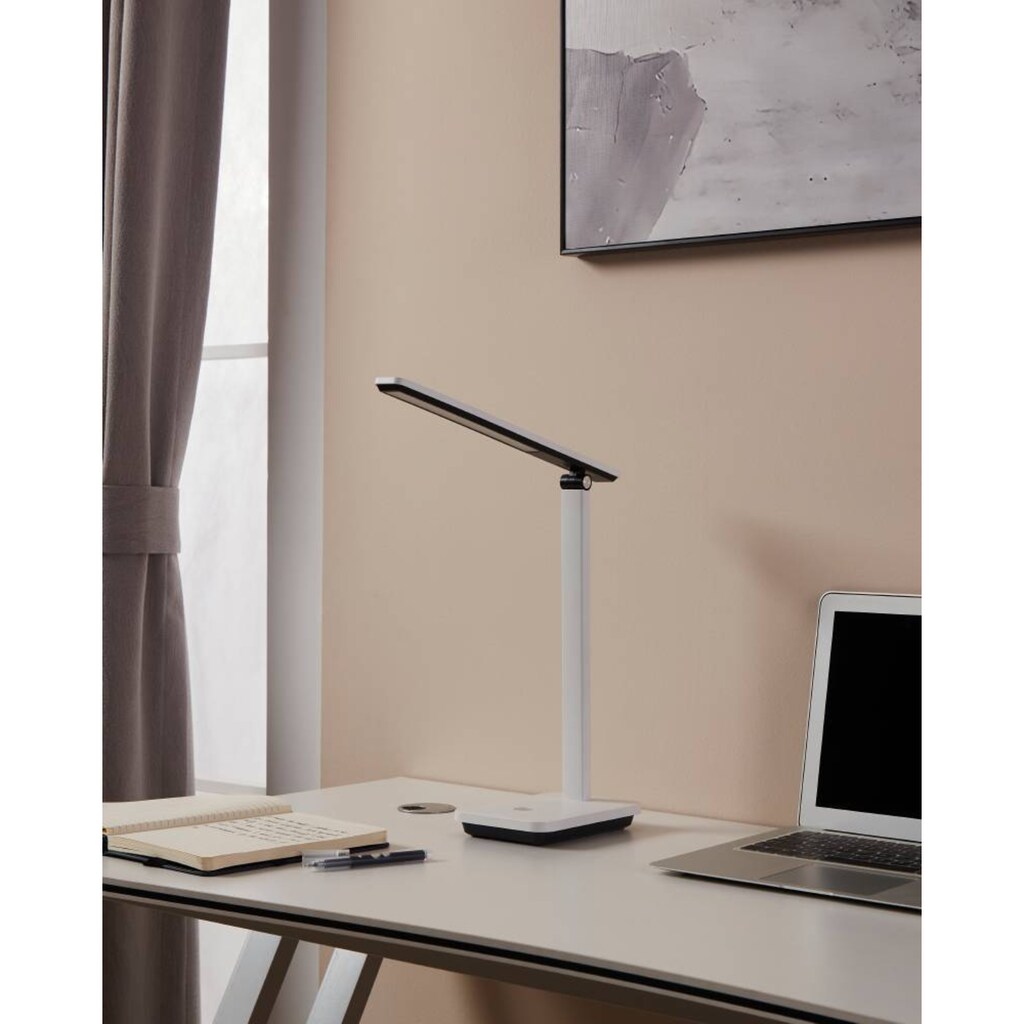 EGLO Tischleuchte »INIESTA«, 1 flammig-flammig, Nachttischlampe touch dimmbar, USB Ladefunktion, Weiß und Schwarz