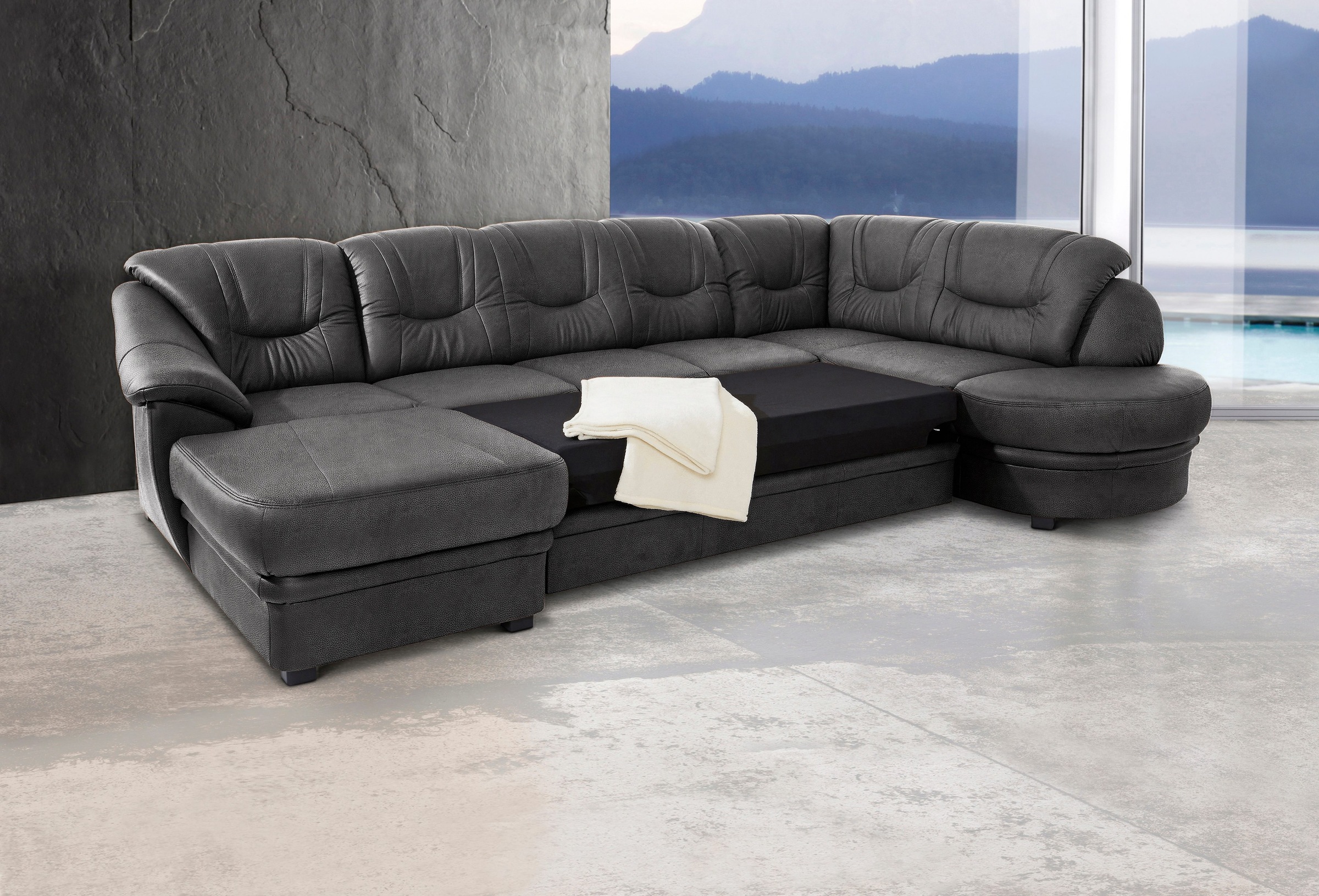 sit&more Wohnlandschaft »Savoni U-Form«, wahlweise mit Bettfunktion