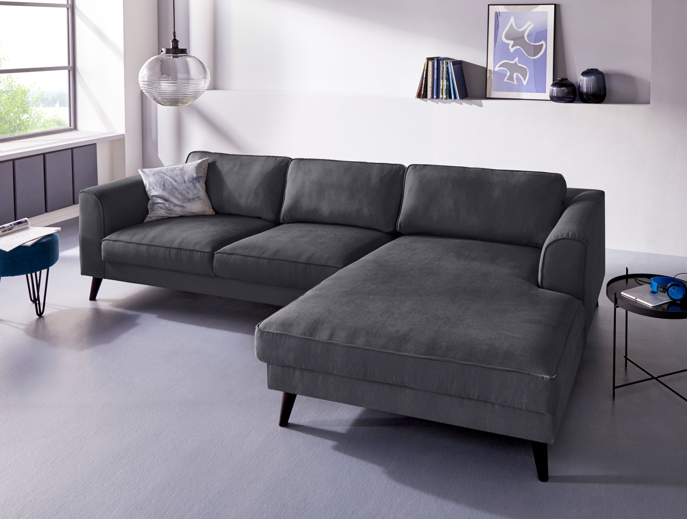 INOSIGN Ecksofa "Lumber Jack, elegant und bequem, Breite 280, hoher Fuß, L- günstig online kaufen