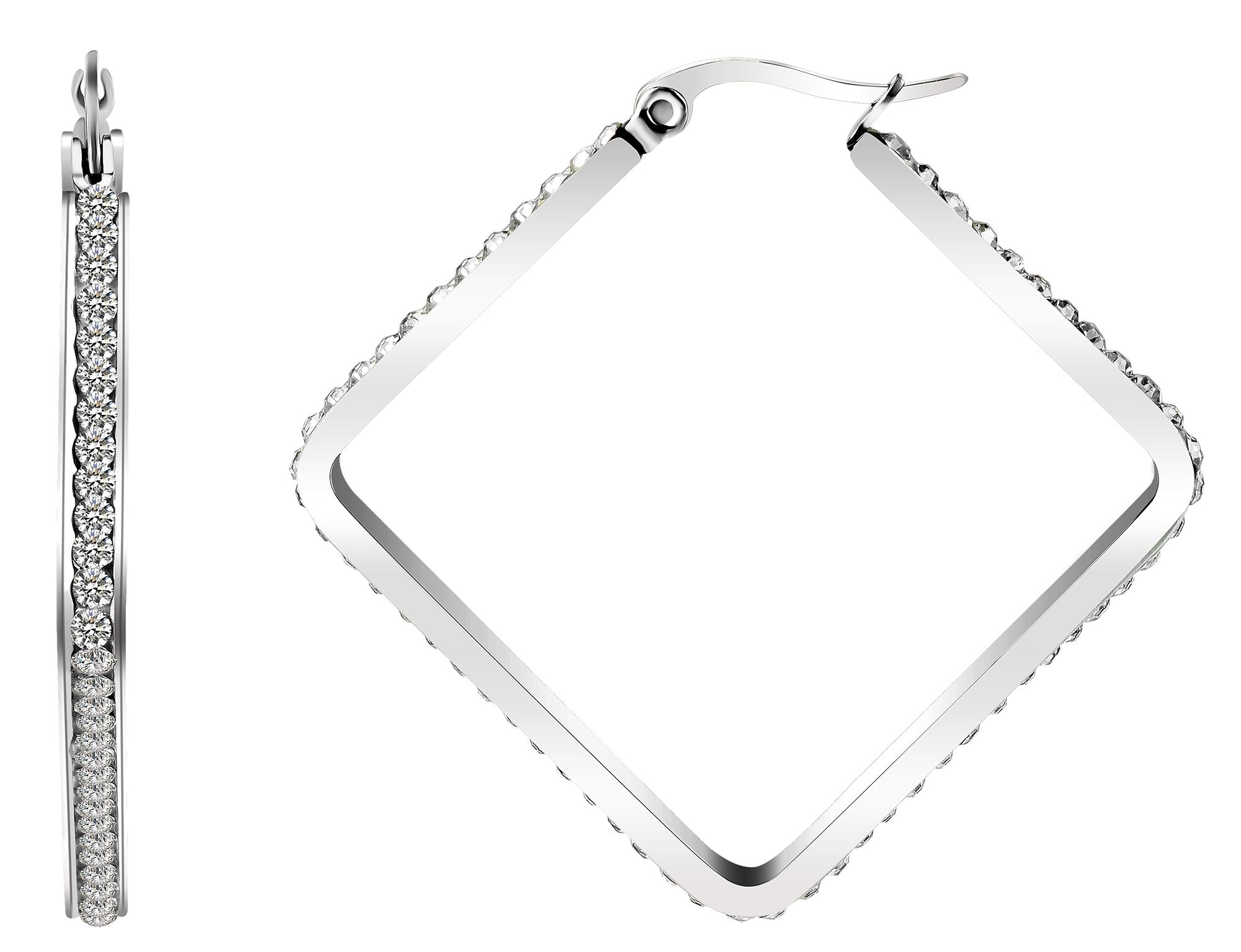 Adelia´s Paar Creolen "Damen Ohrringe – Creole aus Edelstahl mit Strass Ste günstig online kaufen