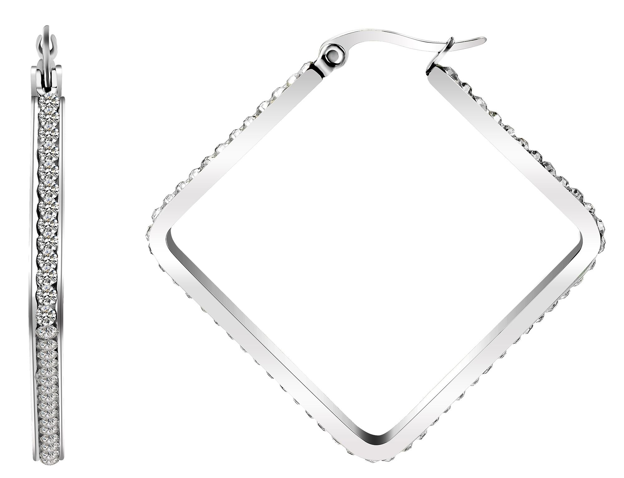Adelia´s Paar Creolen "Ohrringe – Creole aus Edelstahl mit Strass Steinchen" Perfekt als Geschenk für besondere Menschen