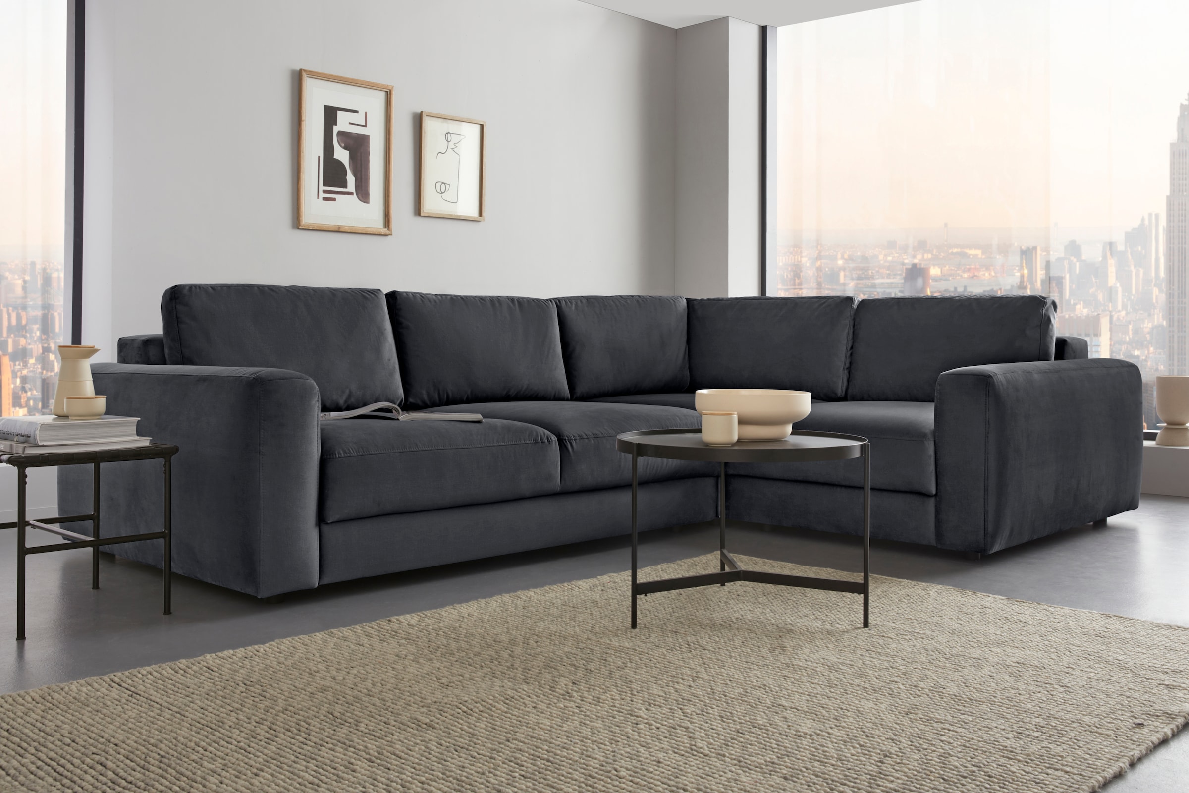 Home affaire Ecksofa "Bloomfield, Breite 304cm, Mega Polsterecke mit viel P günstig online kaufen
