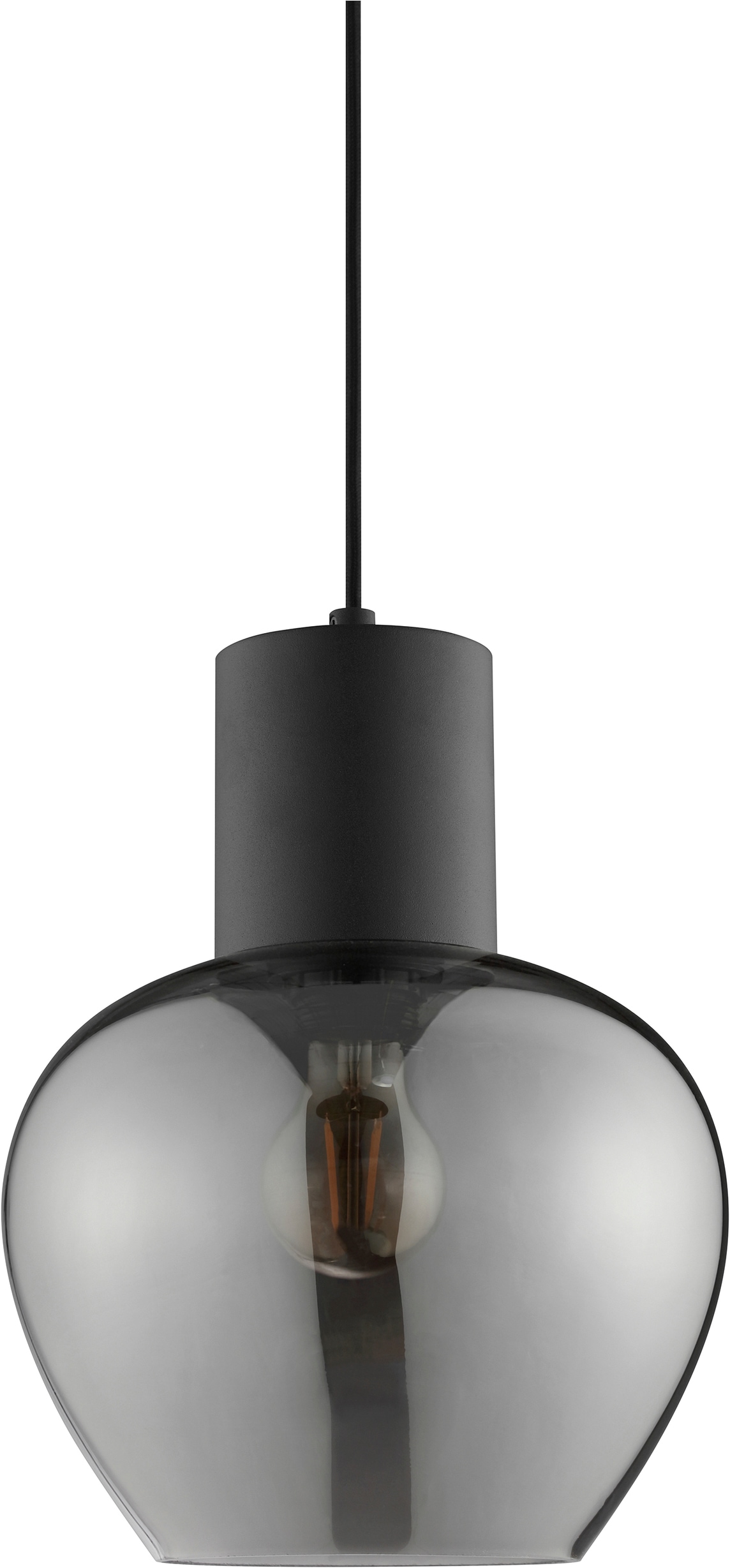 Brilliant Pendelleuchte »Ligari« E27 1 Stk. Höhe 150 cm, Fassung E27, teilw. GU 10, Aluminium Rauchglas, schwarz