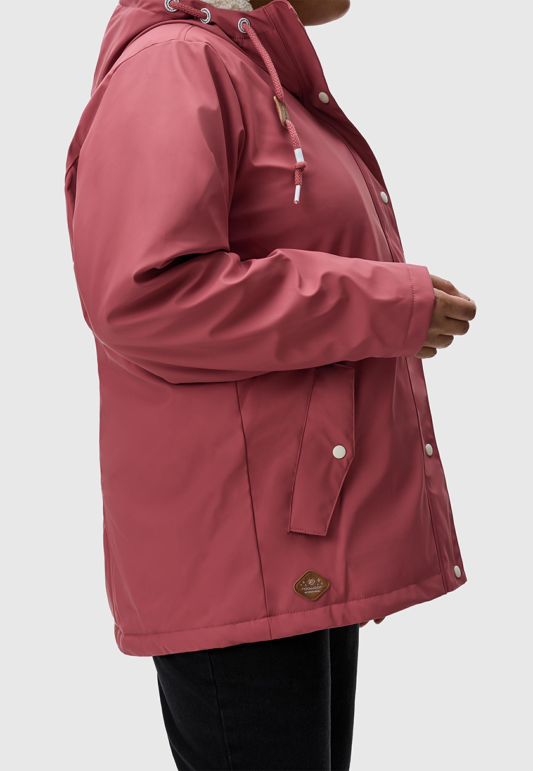 Ragwear Regenjacke »Marge«, mit Kapuze, warm gefütterter Damen Winter Regenmantel