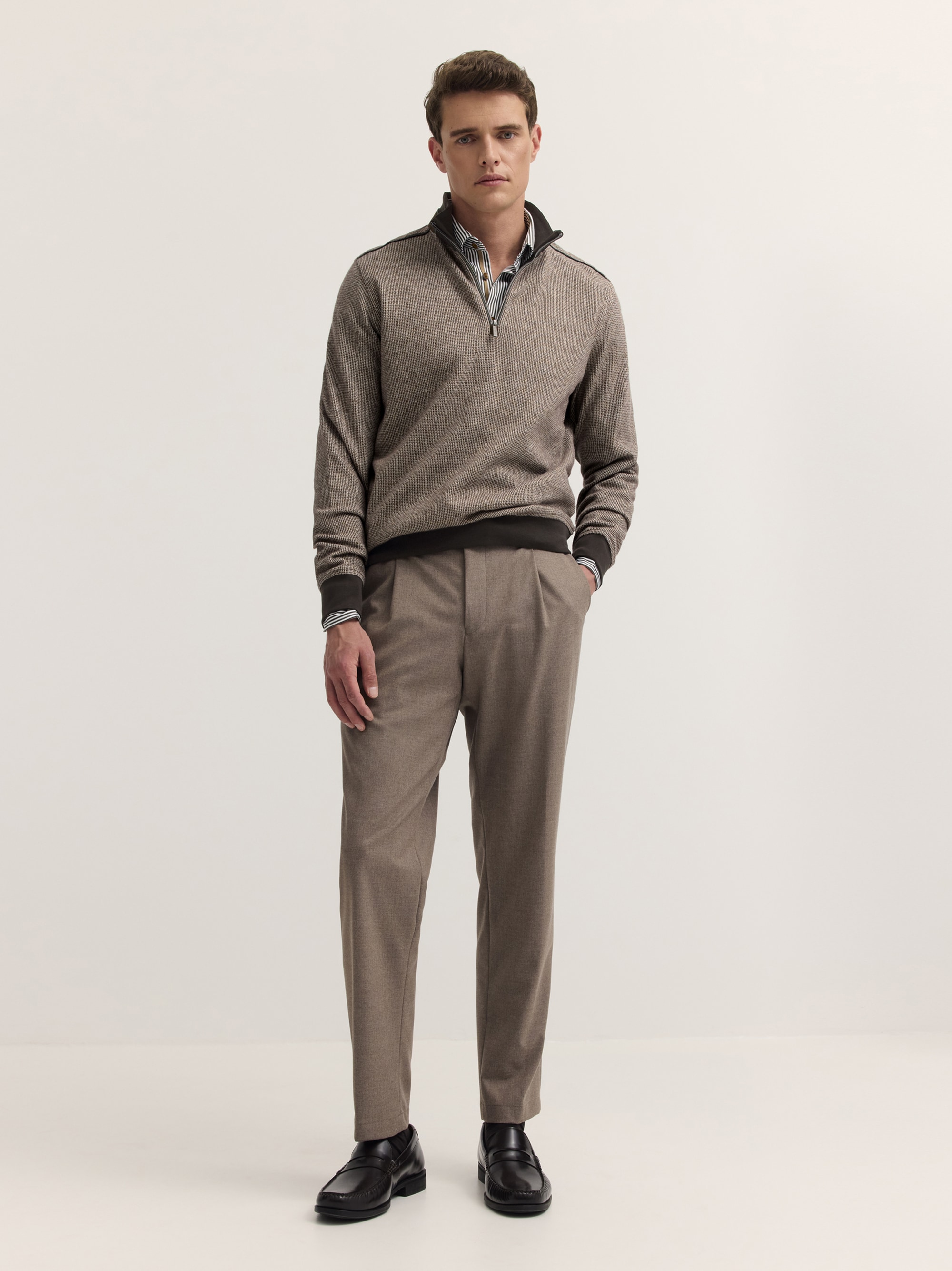 bugatti Troyer »Modern Fit« Modern Fit Baumwollmix Struktur