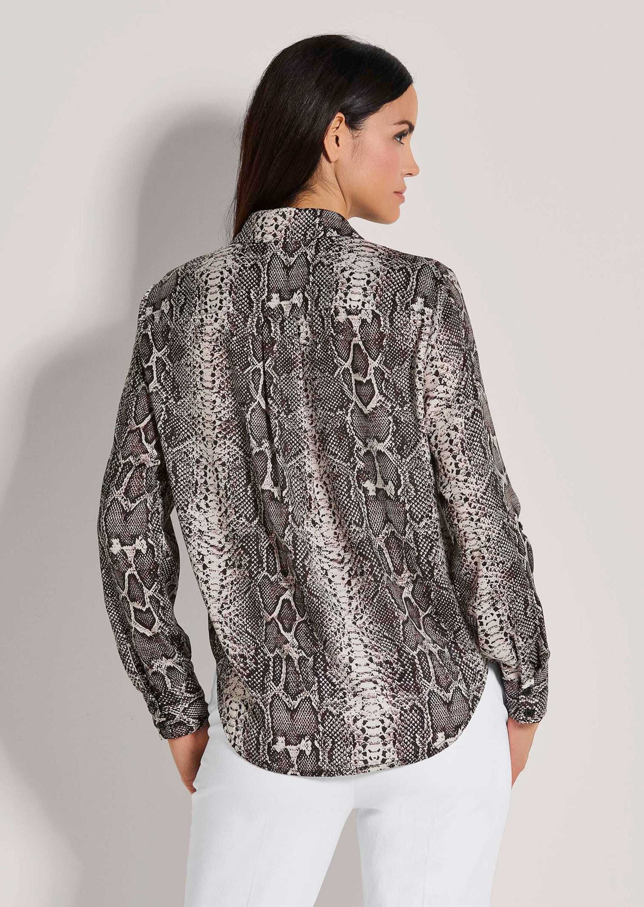 MADELEINE Hemdbluse »Bluse Lange Hemdbluse mit Unikat-Print«
