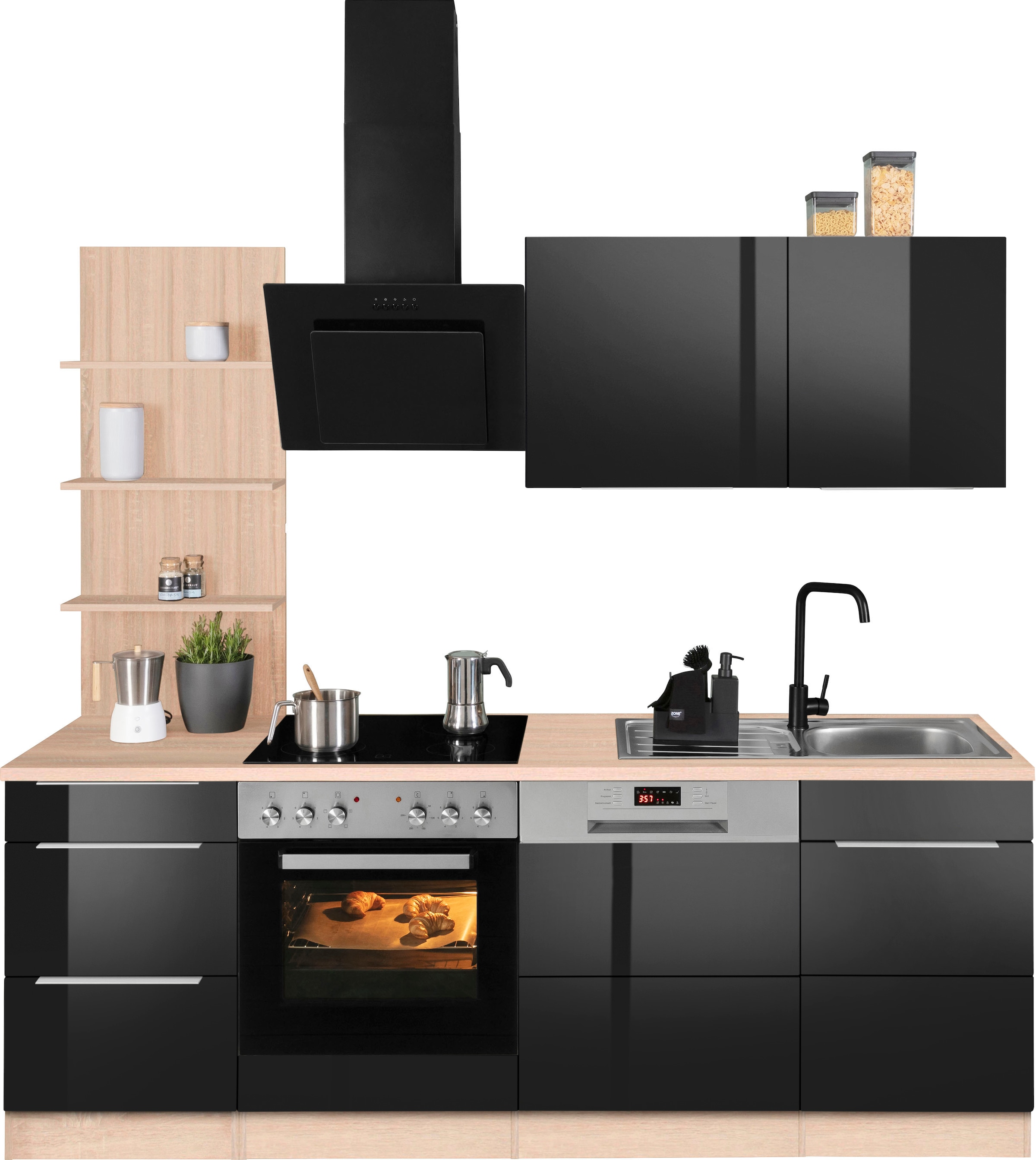 HELD MÖBEL Küchenzeile »Brindisi«, mit E-Geräten, Breite 220 cm bestellen |  BAUR