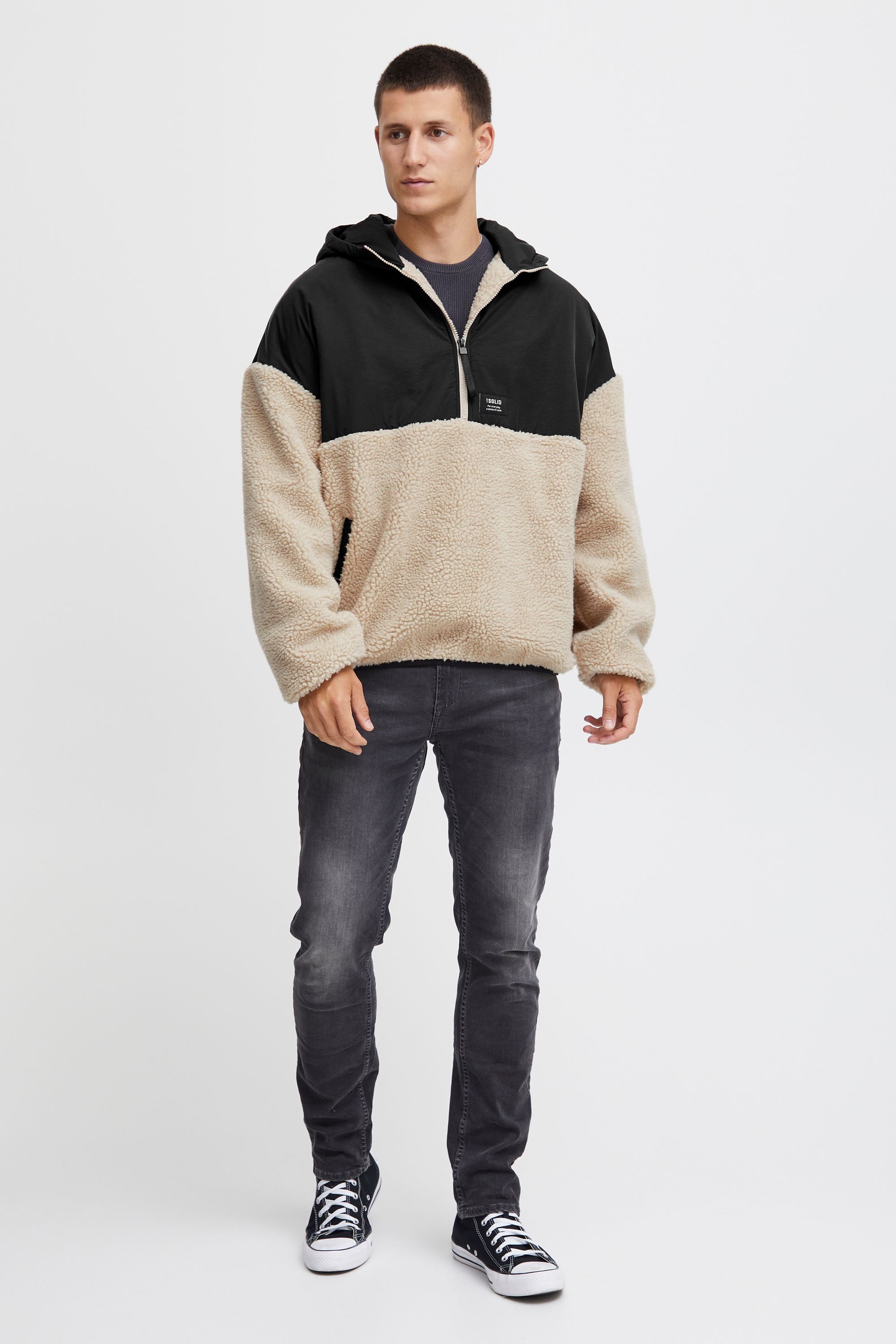 !Solid Fellimitatjacke »Fellimitatjacke SDMarco«, mit Kapuze