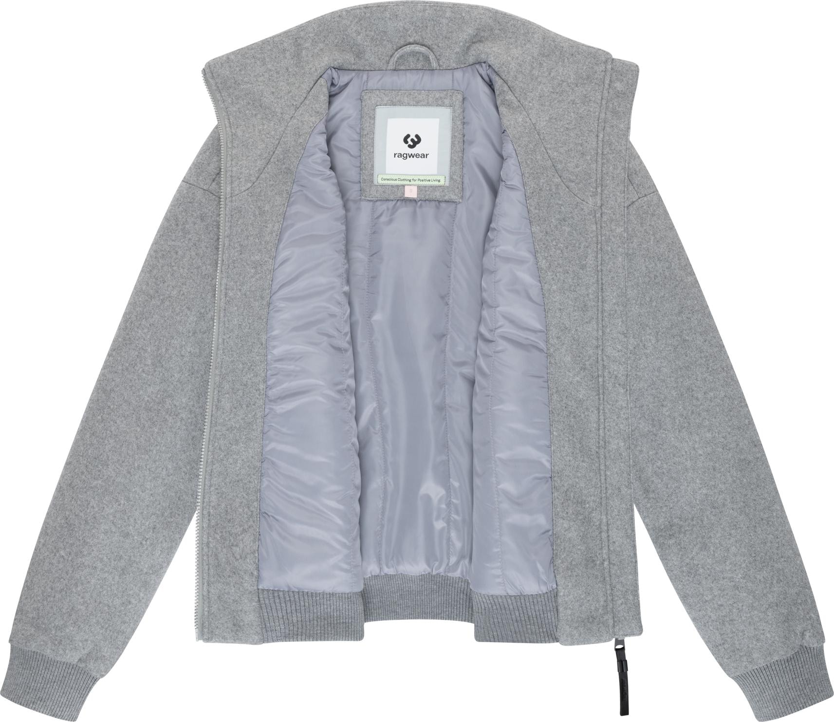 Ragwear Outdoorjacke »Toscia«, ohne Kapuze, angesagte oversized Übergangsjacke in Woll-Optik
