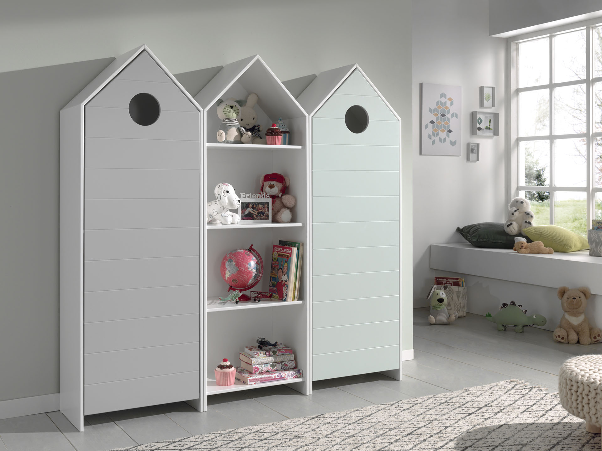 Vipack Jugendzimmer-Set "Casami, best. aus 2 Schränken mit Drehtür, 1 Regalschrank, TOP modern" B/H/T ca. 115,2x171,3x37cm, verschiedene Farbkombinationen erhältlich
