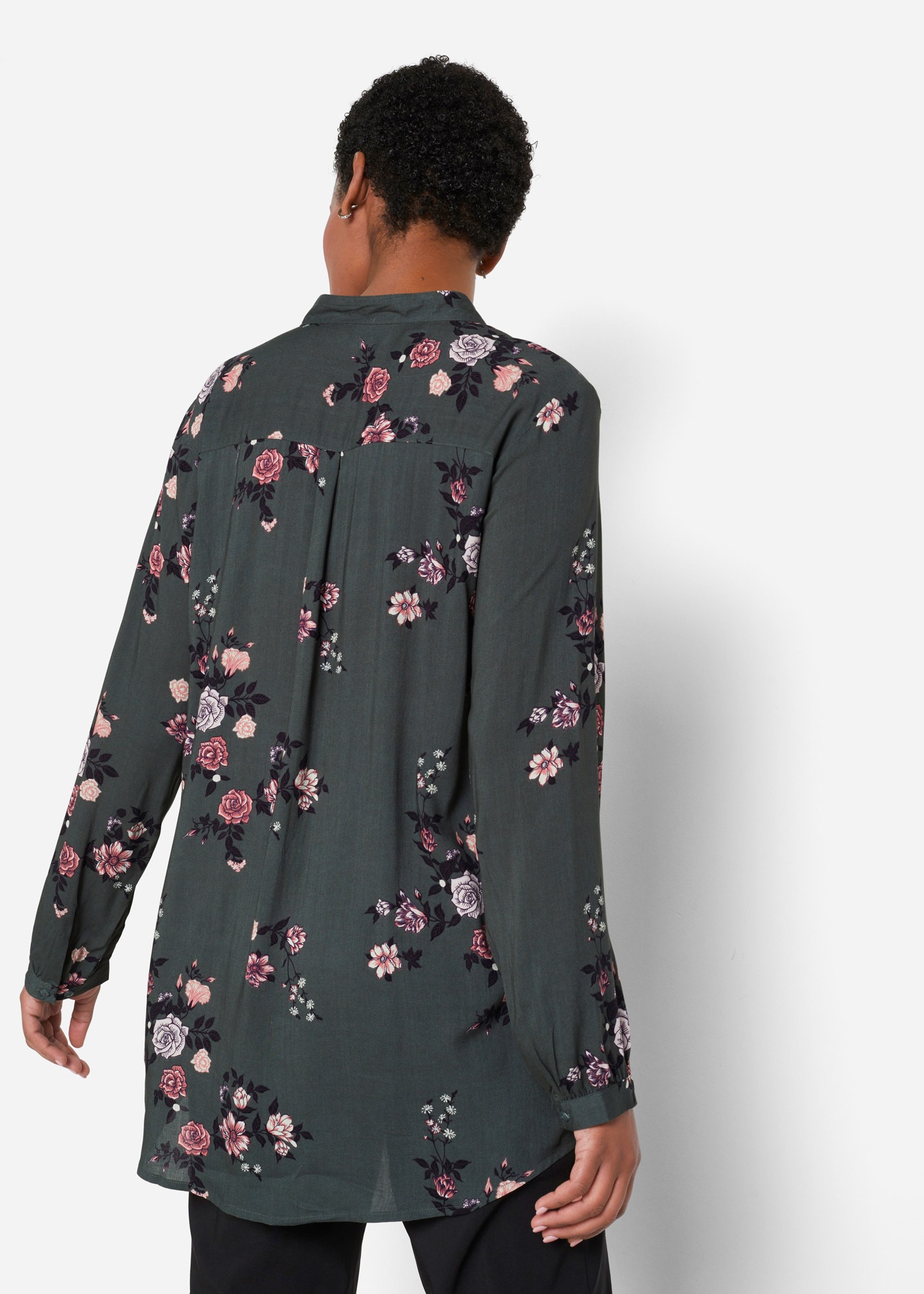 bonprix Longbluse lockere Passform, aus Viskose, fließender Stoff, Casual S günstig online kaufen