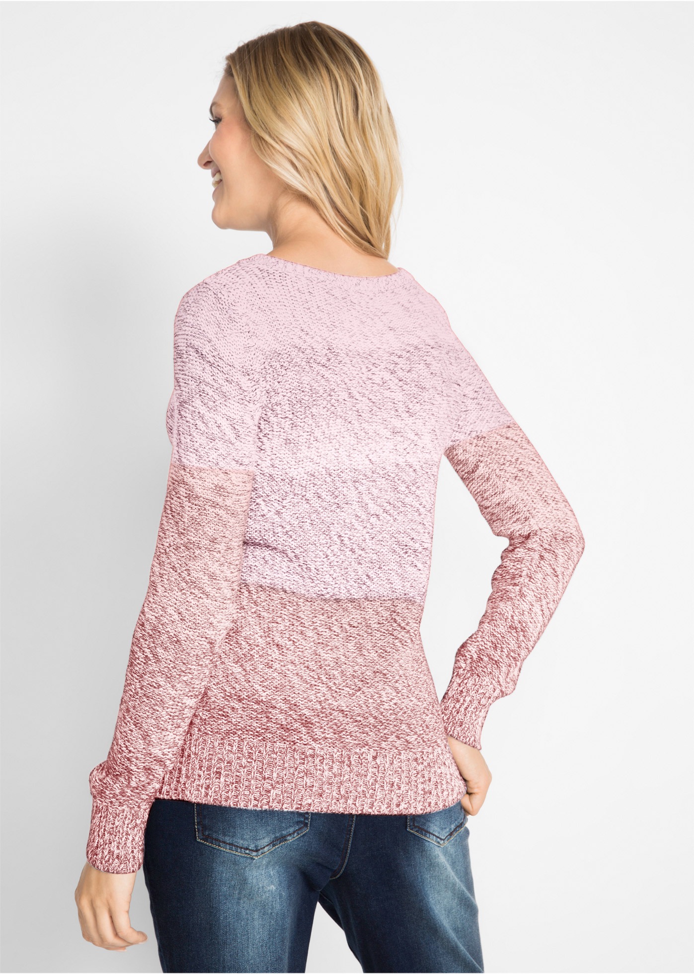 bonprix Strickpullover aus Baumwolle und Polyacryl, mit Rundhalsausschnitt günstig online kaufen