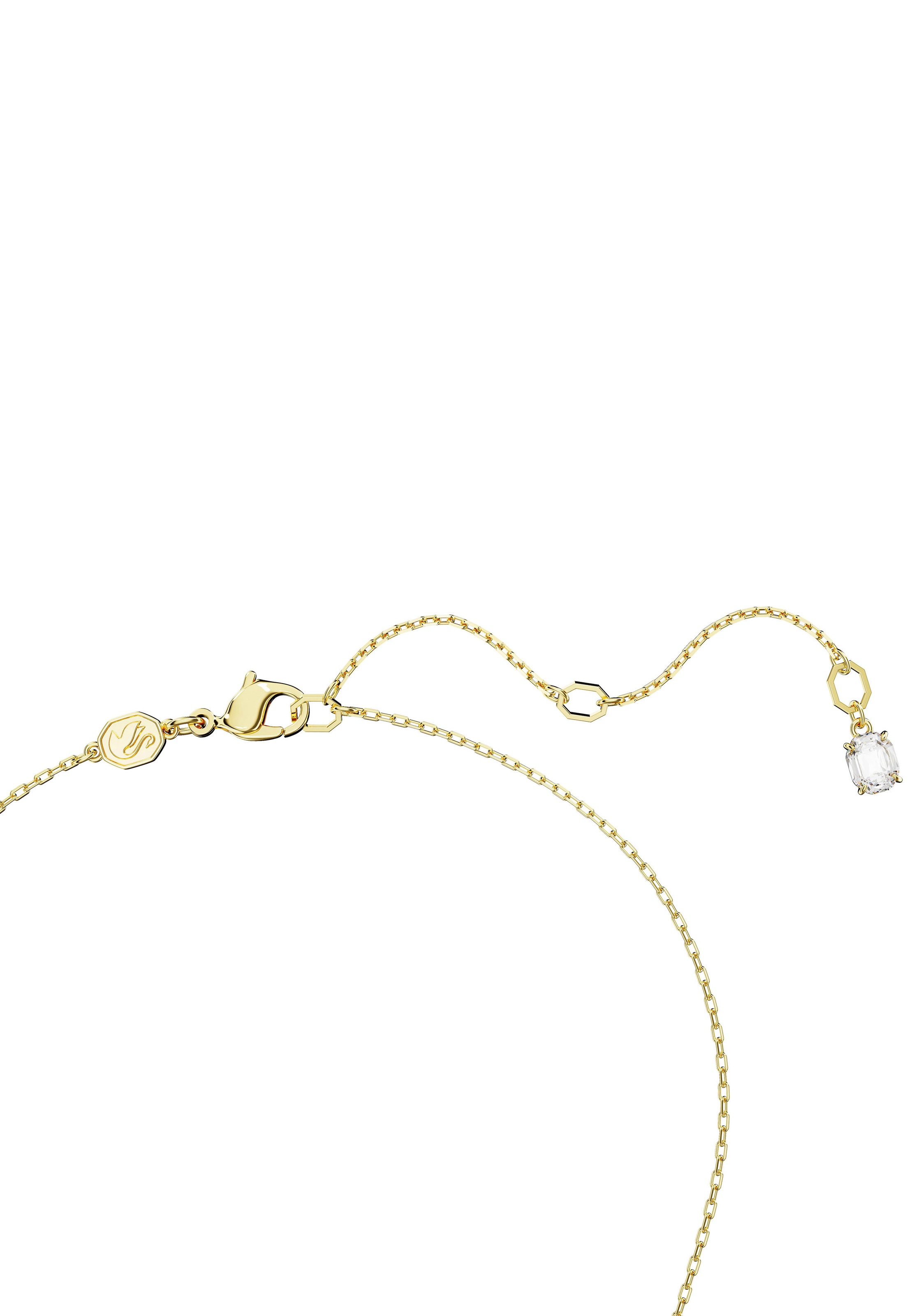 Kette mit Anhänger SWAROVSKI "DEXTERA INTERLINKED", gold (gelbgoldfarben, kristallweiß), Halsketten, Damen, Metall, L: 45 B: 27mm, mit Swarovski Kristall, B:27mm 4