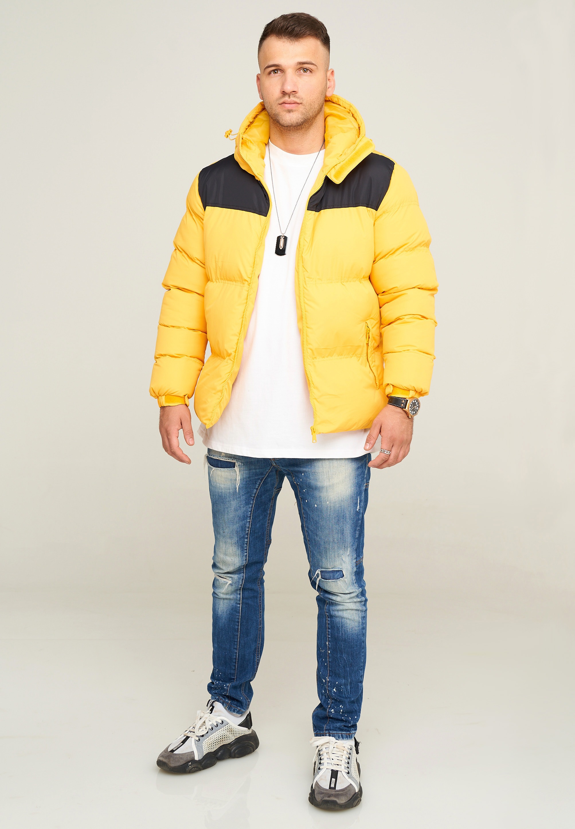 behype Steppjacke »BHROLLIN-PANEL«, mit Kapuze