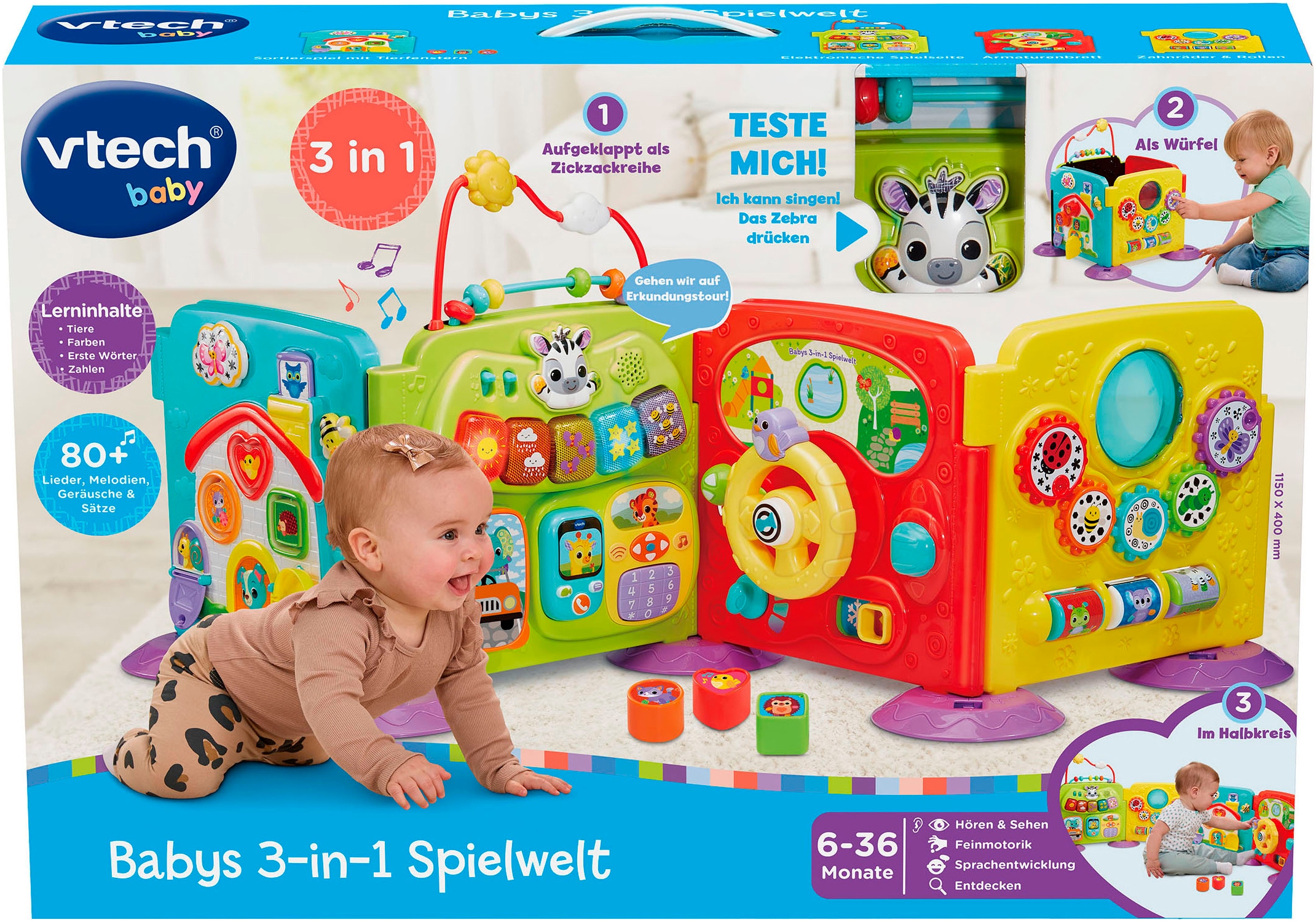 Vtech® Lernspielzeug »Babys 3-in-1 Spielwelt« mit Licht und Sound