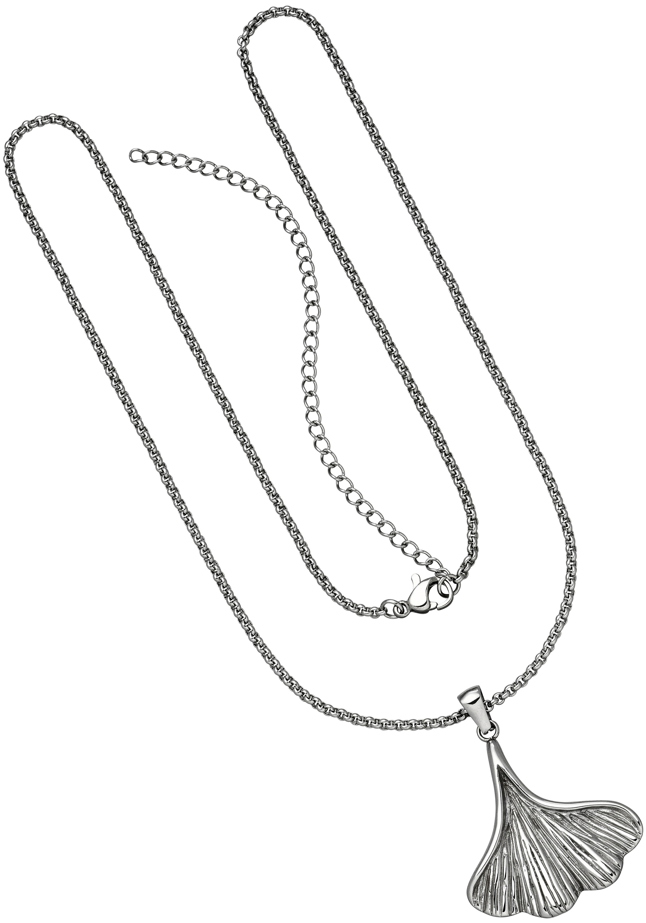 JOBO Kette mit Anhänger »Ginkgo-Blatt«, Edelstahl 60 cm