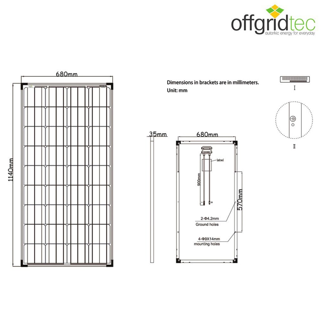 offgridtec Solarmodul »150W MONO 12V Solarpanel«