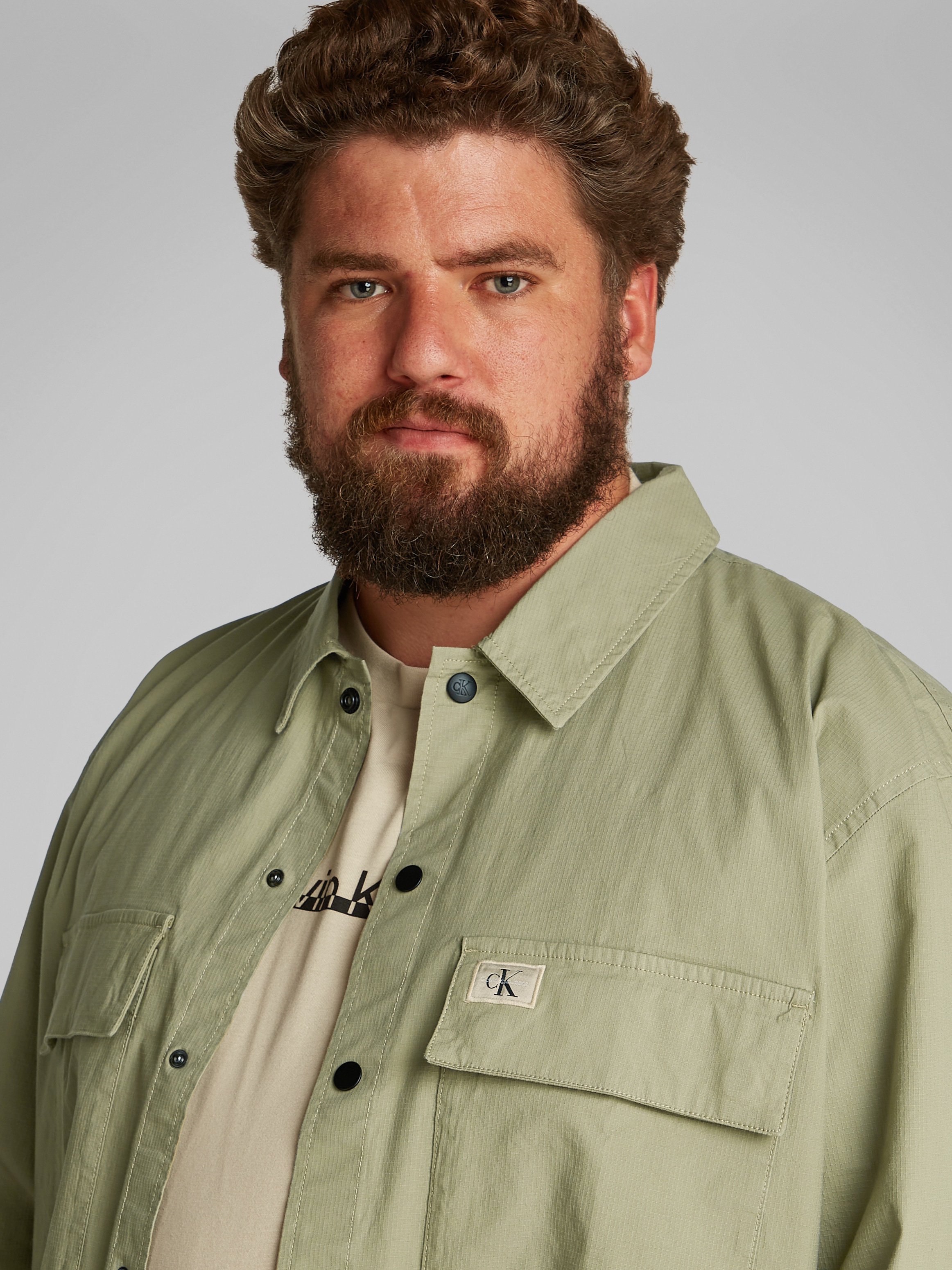 Calvin Klein Jeans Plus Langarmhemd »PLUS CARGO OVERSHIRT« in großen Größen