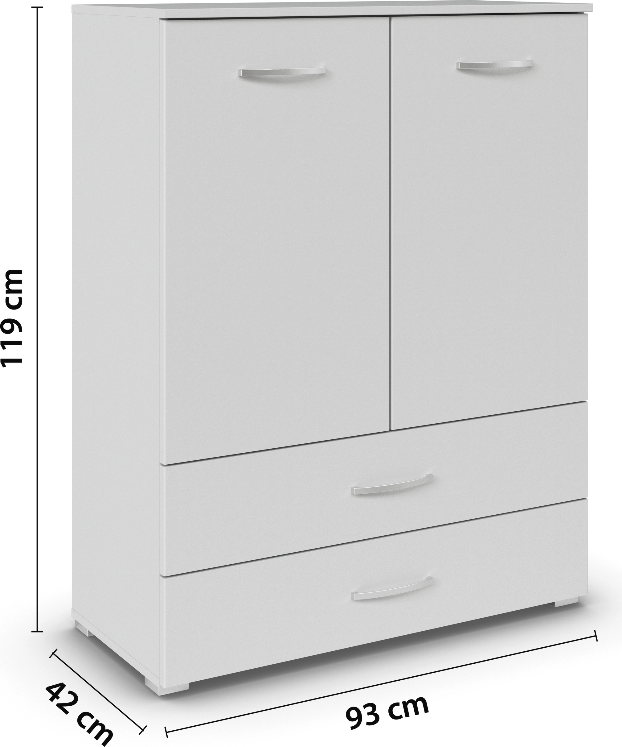 rauch Hochkommode »Pure by Aditio«, im minimalistischem Design, 2 Schubladen mit Softclose-Funktion