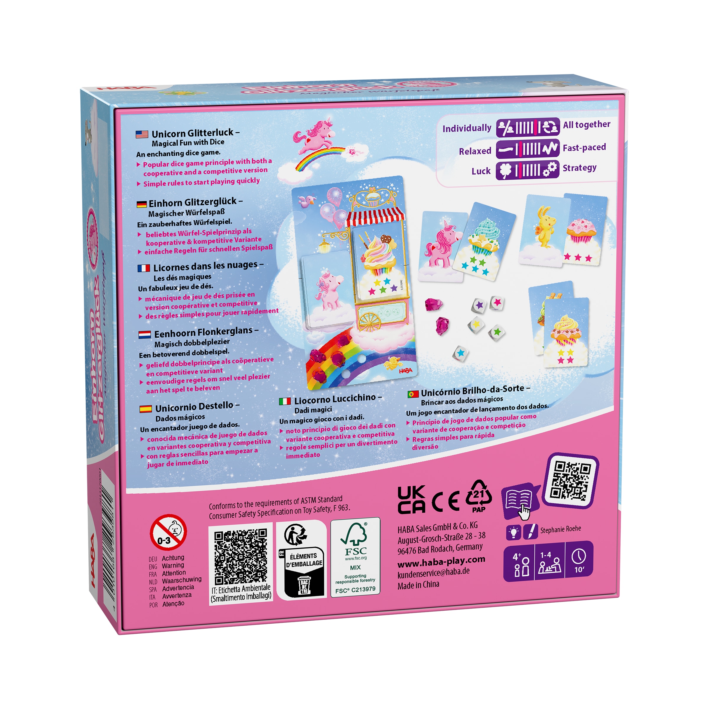 Haba Spiel »Einhorn Glitzerglück Magischer Würfelspaß«