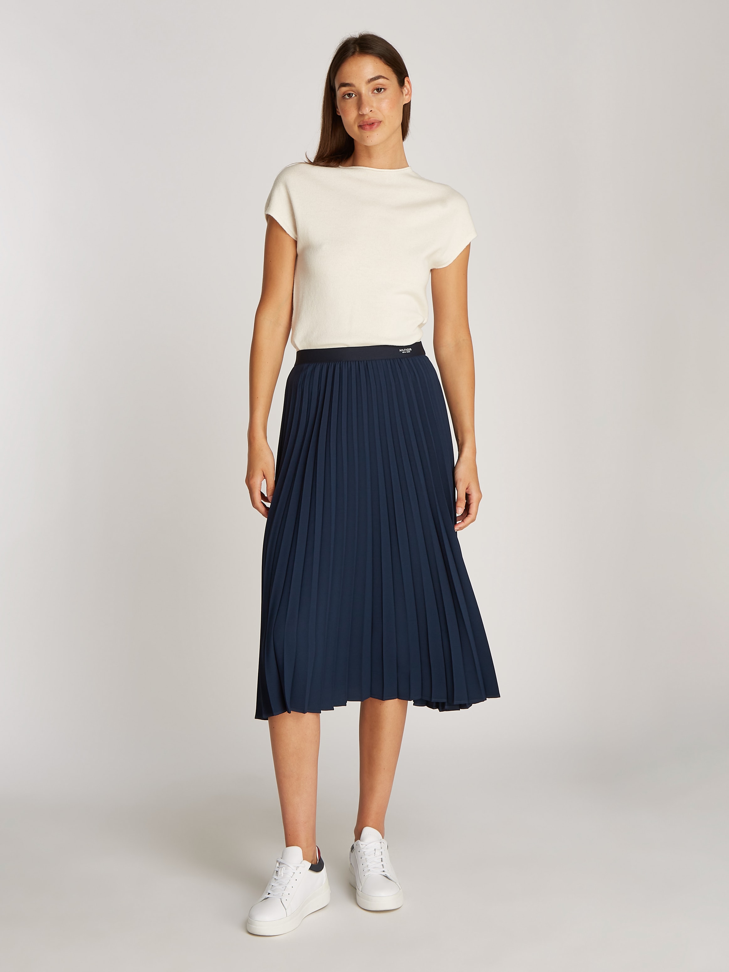 Tommy Hilfiger Plisseerock »FLUID PLEATED PULL ON MIDI SKIRT«, mit rundum Falten