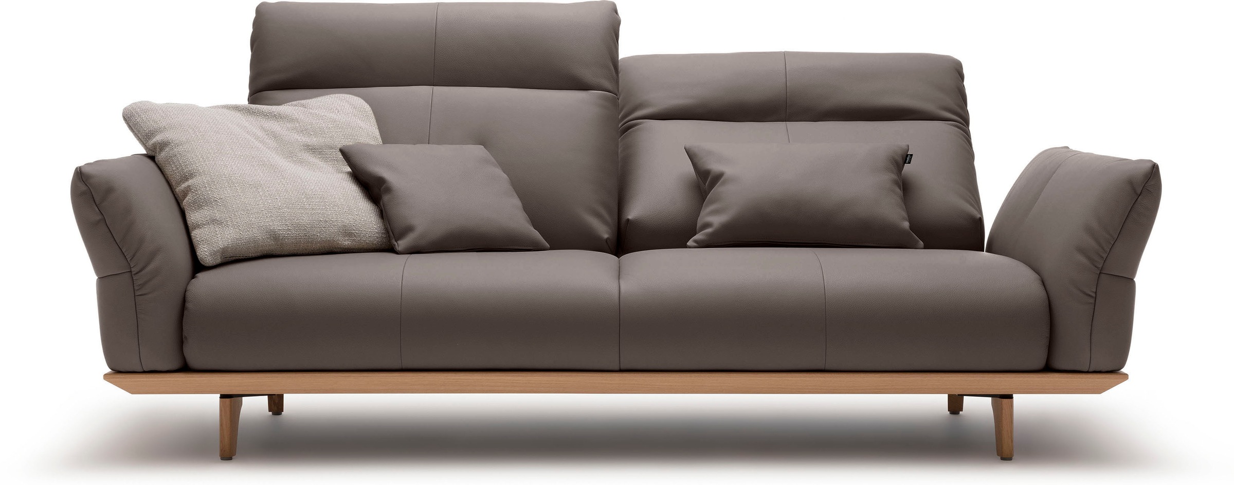 Creation BY ROLF BENZ 3-Sitzer "CR.460, Designsofa mit verstellbarer Rückenlehne, extra bequem," Sockel in Eiche, Füße Eiche natur, Breite 208 cm